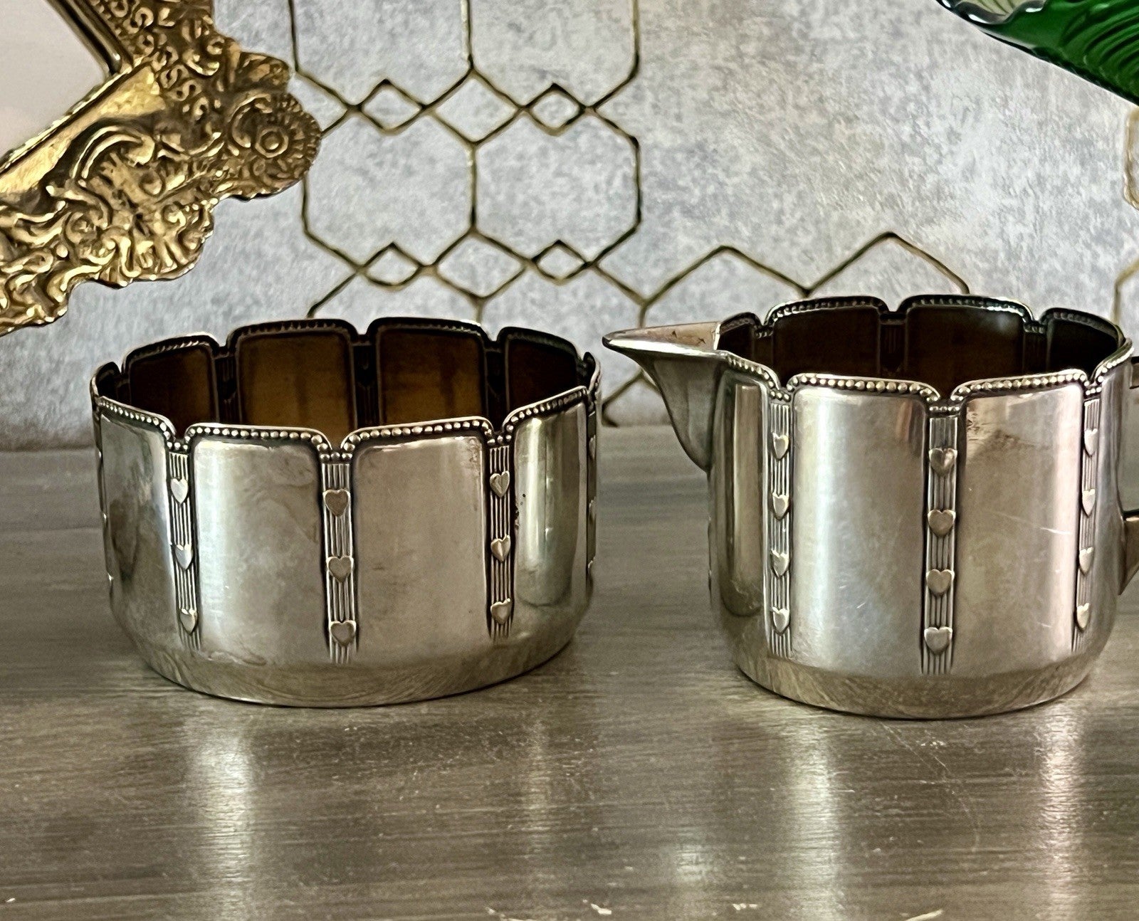 Antik WMF Jugendstil Kaffee Kernstück: Zuckerdose Rahmgießer