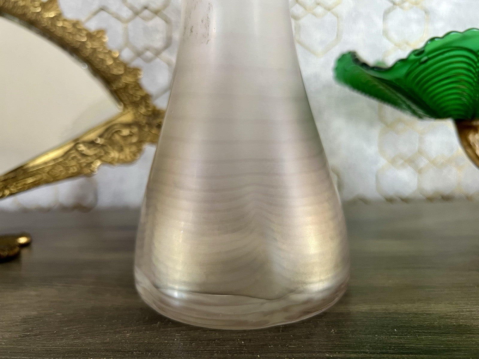 Vintage Glasvase Glaskunst Vase edel Glashütte Eisch ? irisierend schillernd