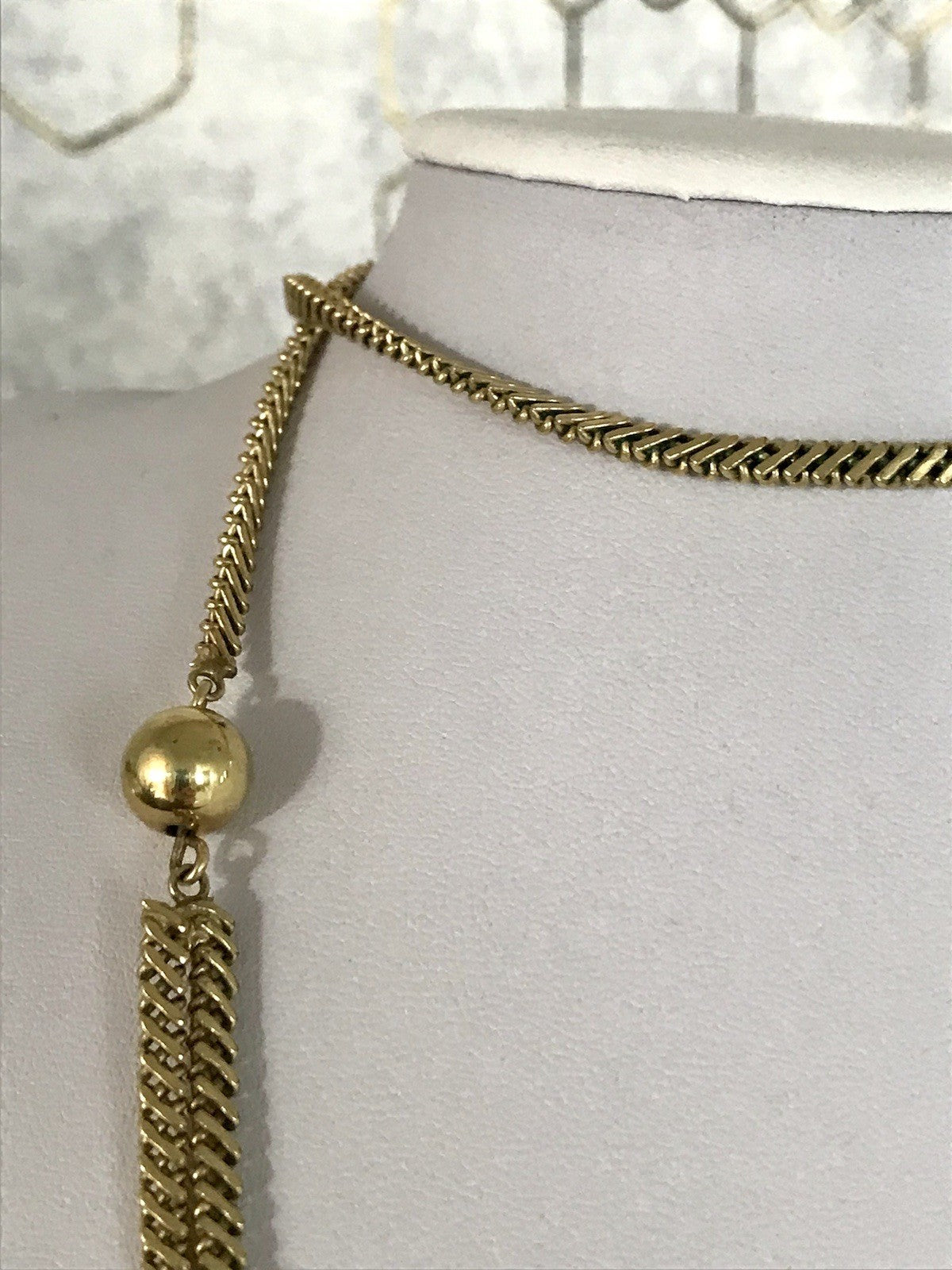 Vintage lange Halskette Amerik. Doublè gold Massiv Sehr SCHÖN Andreas Daub