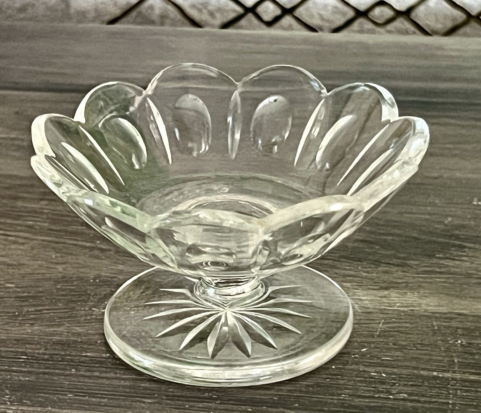 Antik Biedermeier kleine Fußschale Schale Glasschale um 1850 Oliven