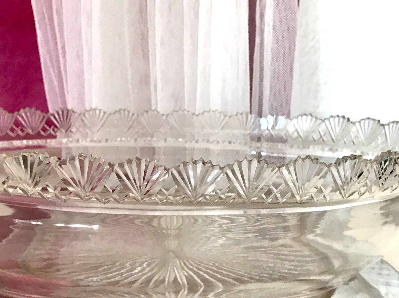Antik Groß Bleikristall Schale Glasschale Jardiniere Kristallglas Glaseinsatz
