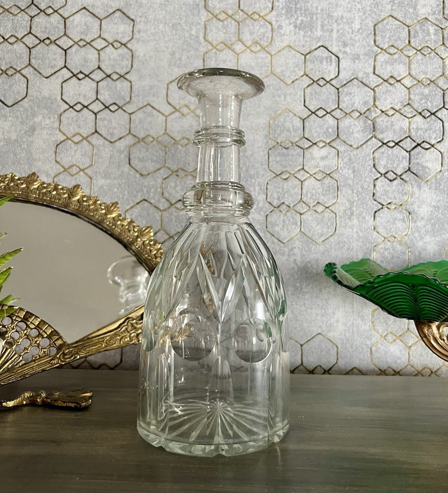 Antik Biedermeier ? groß Karaffe Weinkaraffe Dekanter Glas viktorianisch