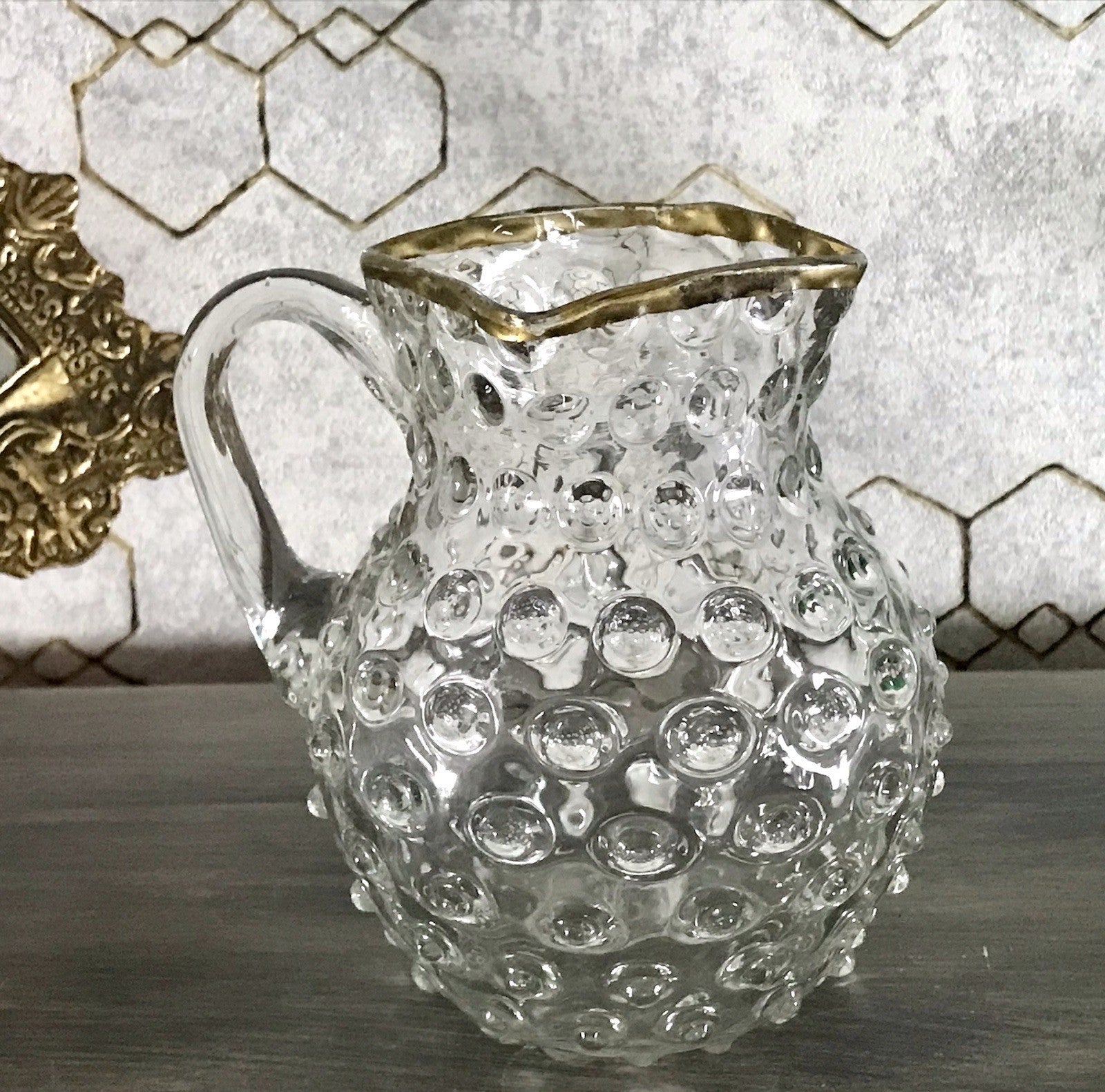 Anti Krug Glaskrug Kanne Karaffe Nuppen Abriss Zwar&Neugebauer Weißwasser 0,6 L