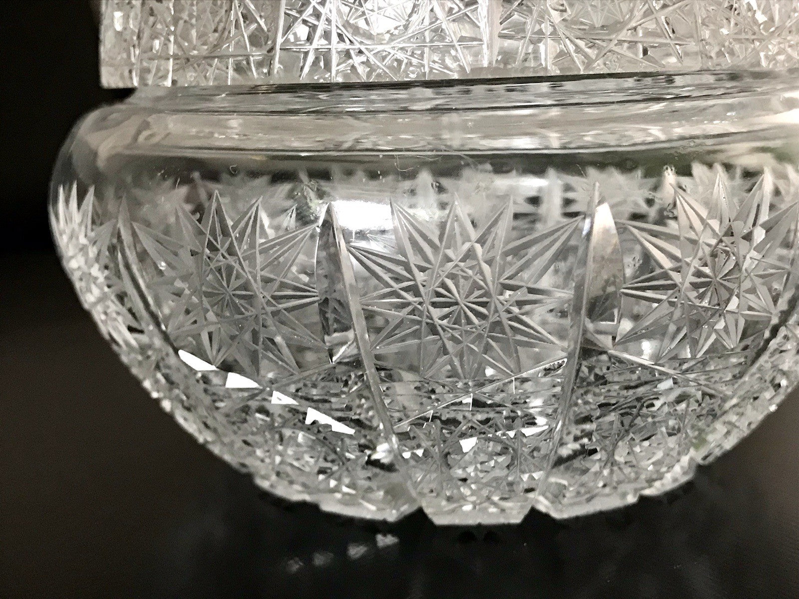 Vintage EDEL Glasdose Schale m. Deckel Bonboniere Kristallglas Schliff