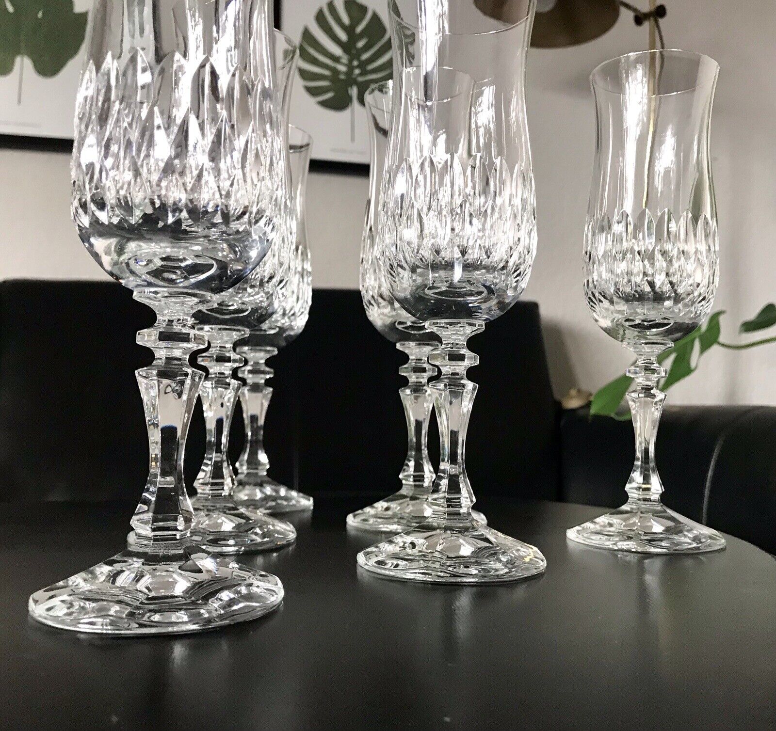 Vintage 6 EDEL Champagner Sektflöten Sektgläser Glas Kristallglas