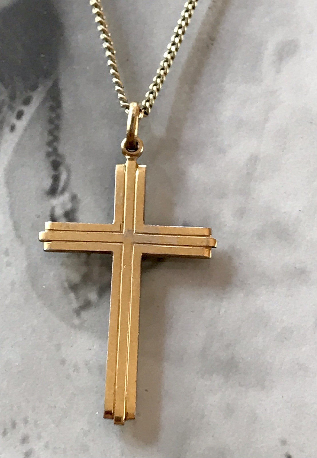 Antik? Vintage Kettenanhänger  Anhänger gold Amerikan Doublè Kreuz