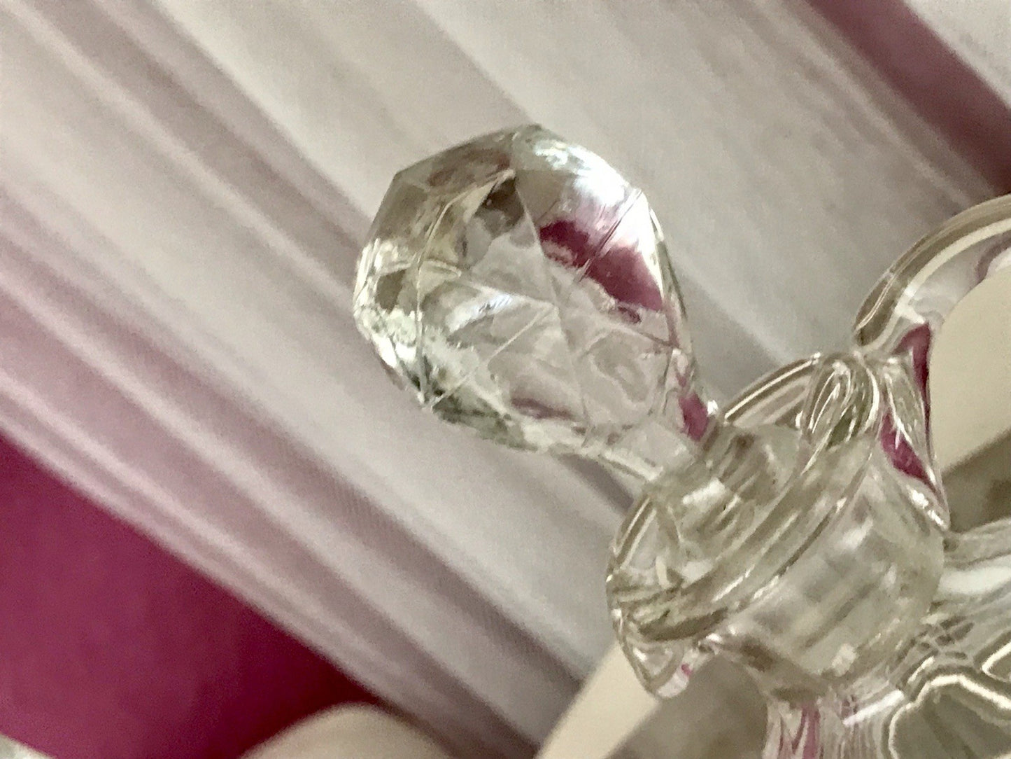 Antik 2x Kristallglas Essig&Öl Karaffe Glas Schliff Oliven Stopfen