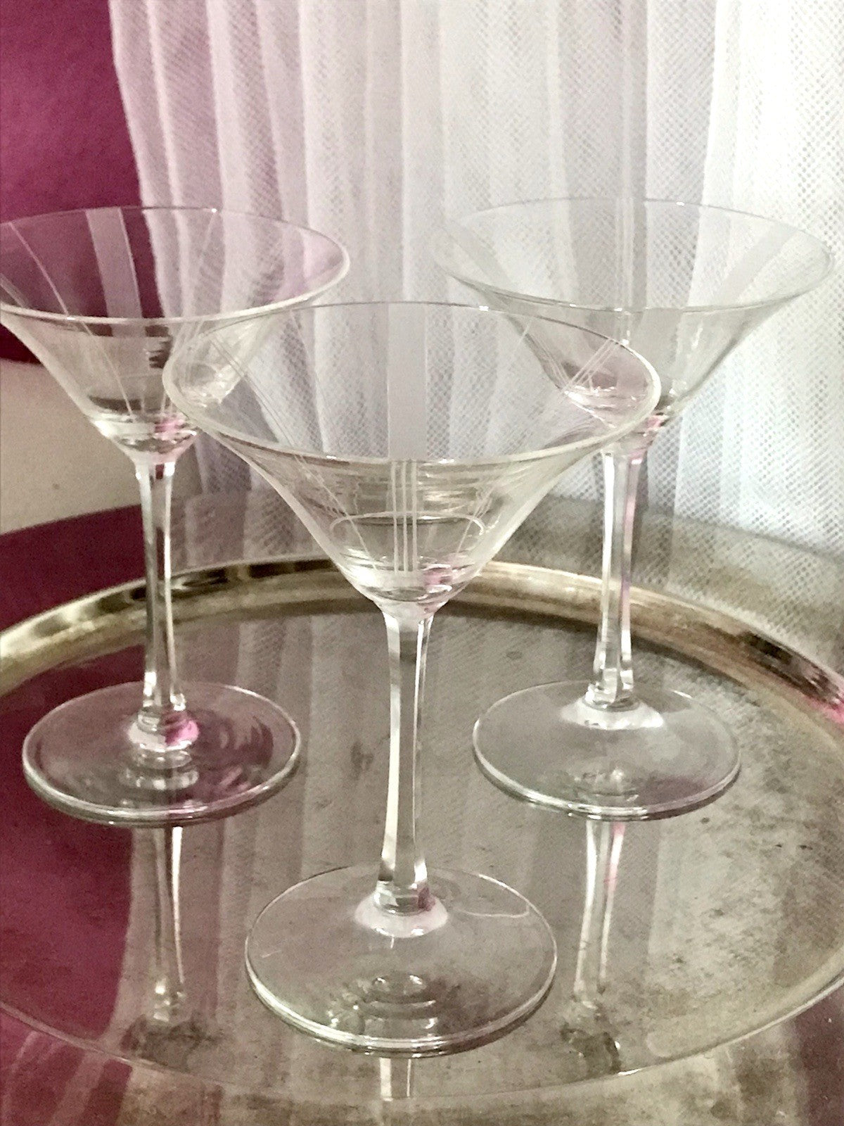 Antik Art Déco 3x Likörglas Gläser Zeus Otto Rakel 40er Weisswasser Silberstreif