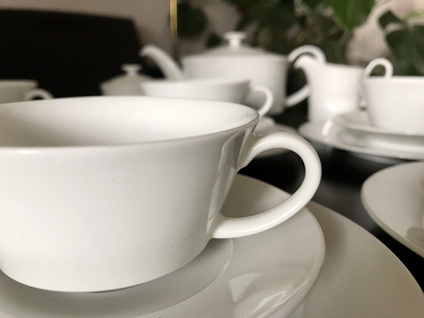 Ak Kaiser Porzellan Kaffeeservice 6 Personen modernes schlichtes Design weiß