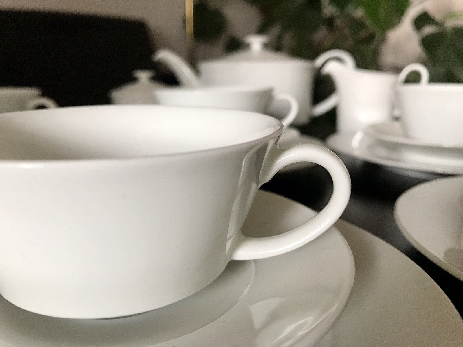 Ak Kaiser Porzellan Kaffeeservice 6 Personen modernes schlichtes Design weiß