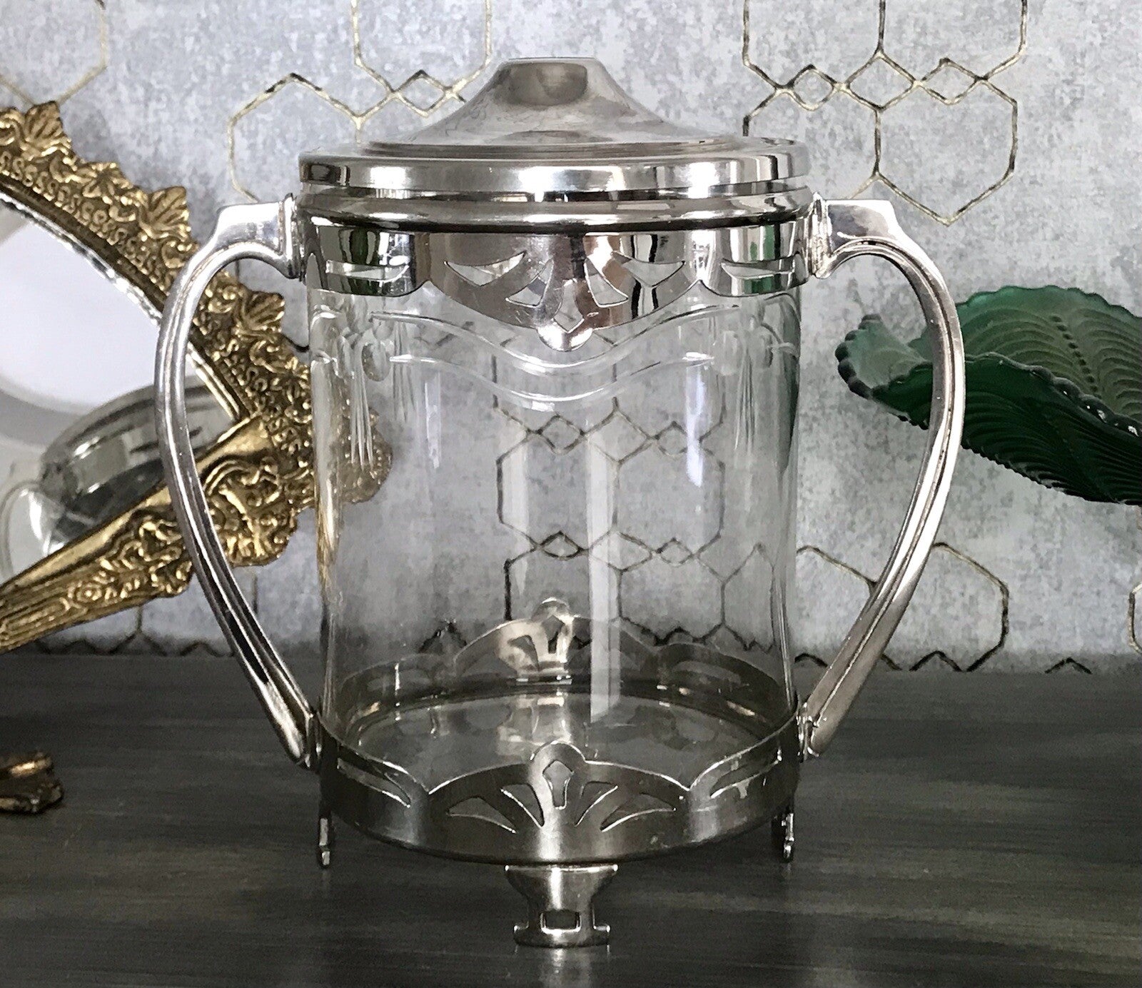 Antik Jugendstil Art Déco Dose versilbert? Argentor? Bonboniere  Konfektdose
