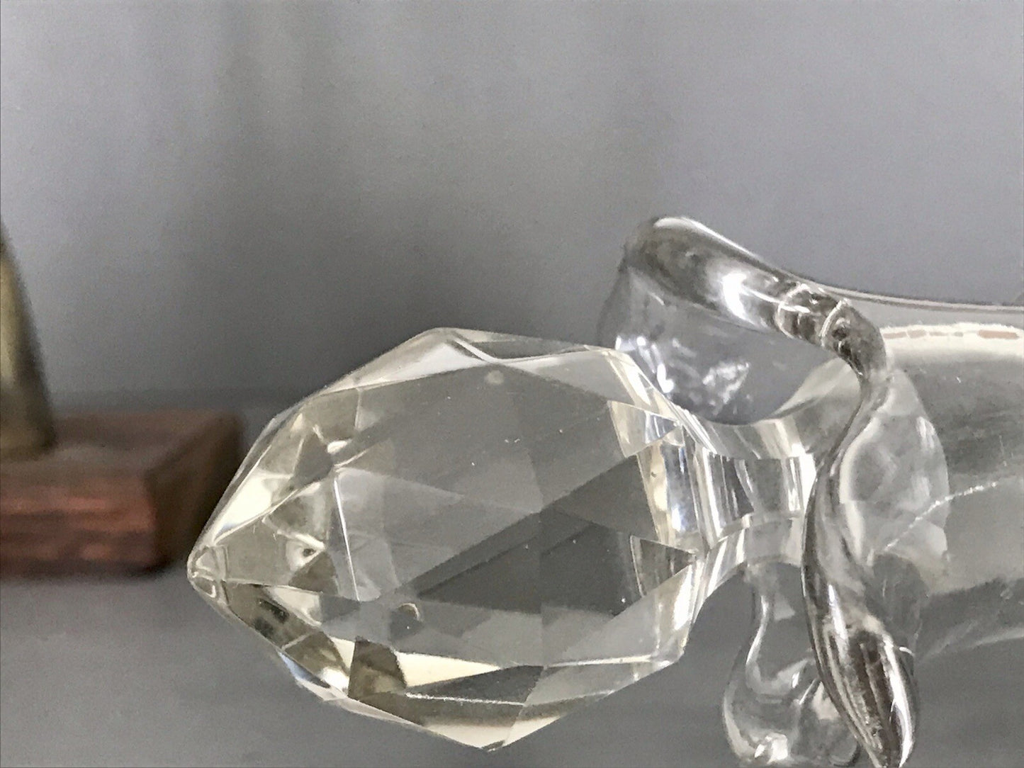 Antik Biedermeier kleine Karaffe Weinkaraffe Dekanter Glas Flächenschliff kantig