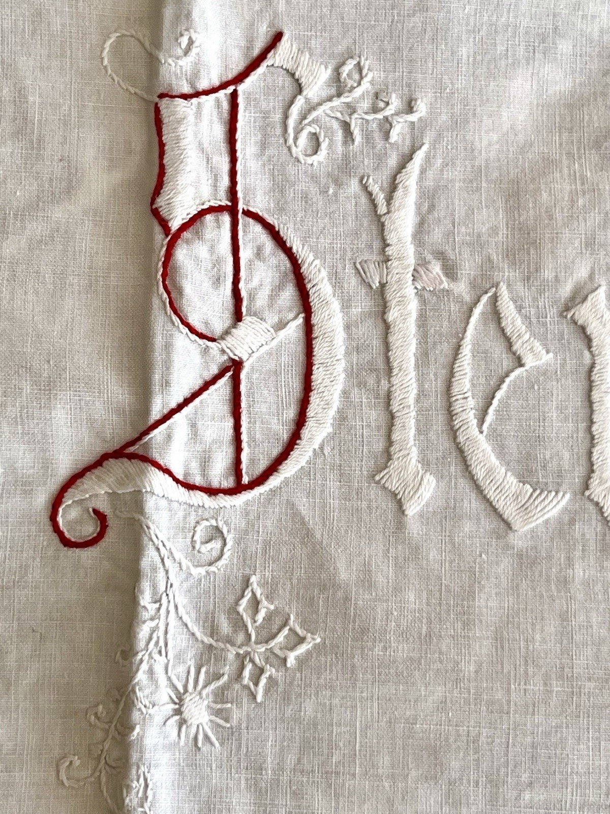 Antik Wandbehang Gardine „Christus ist mein Leben Sterben mein Gewinn