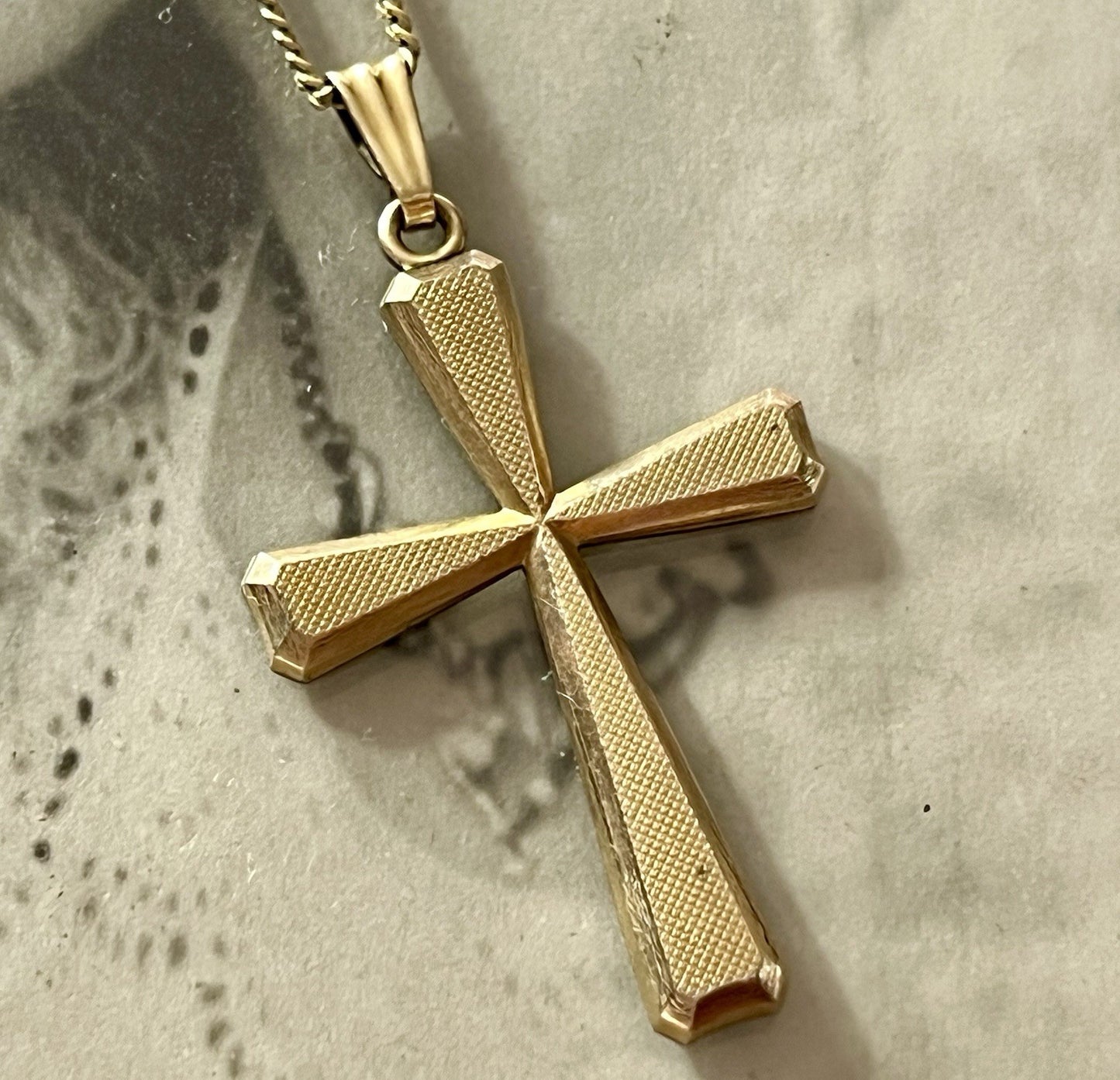 Antik Art Déco Kettenanhänger  Anhänger gold Amerikan Doublè K&L Kreuz