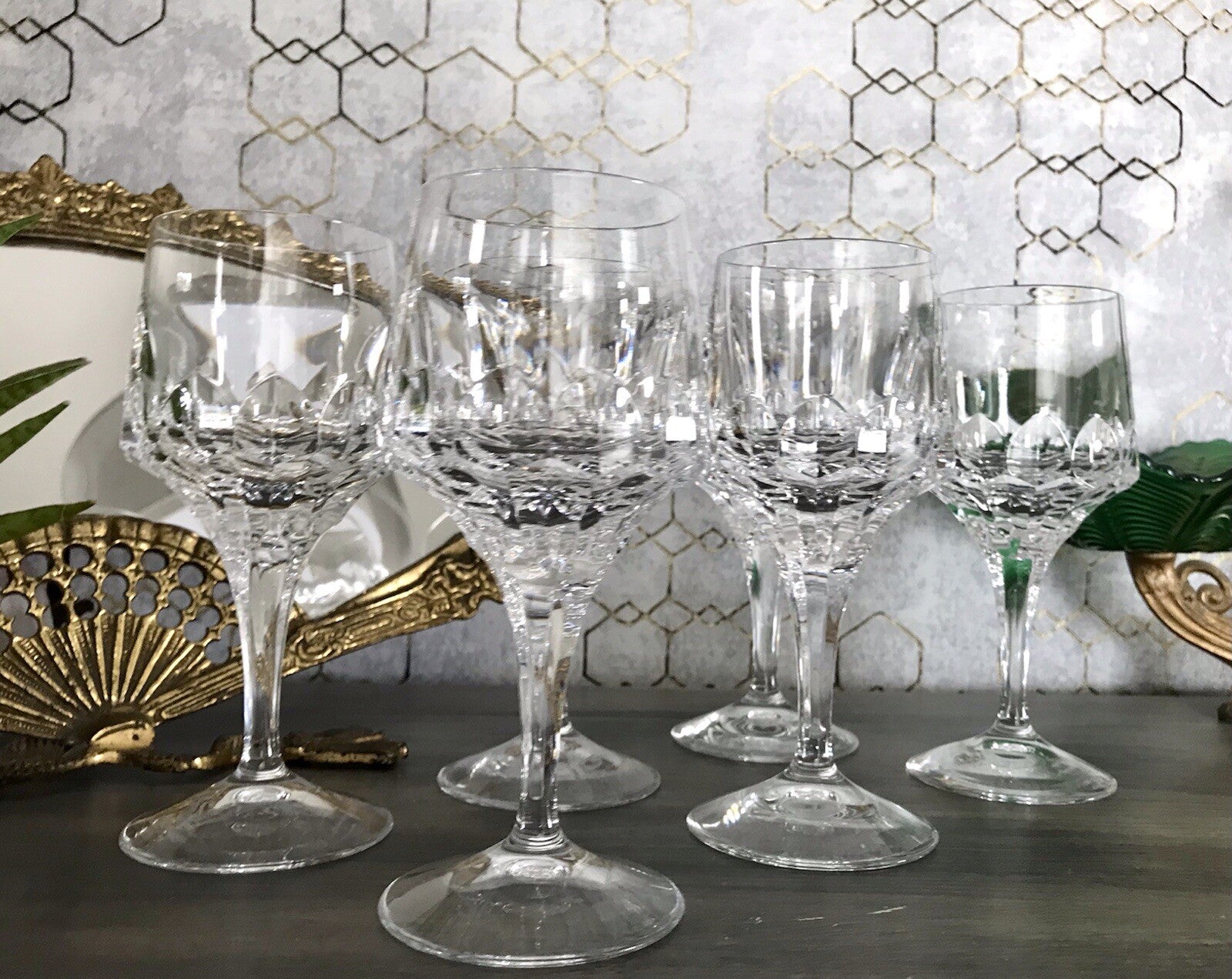 Vintage Edel 6x Weingläser Gläser Kristallglas Peill & Putzler Bleikristall