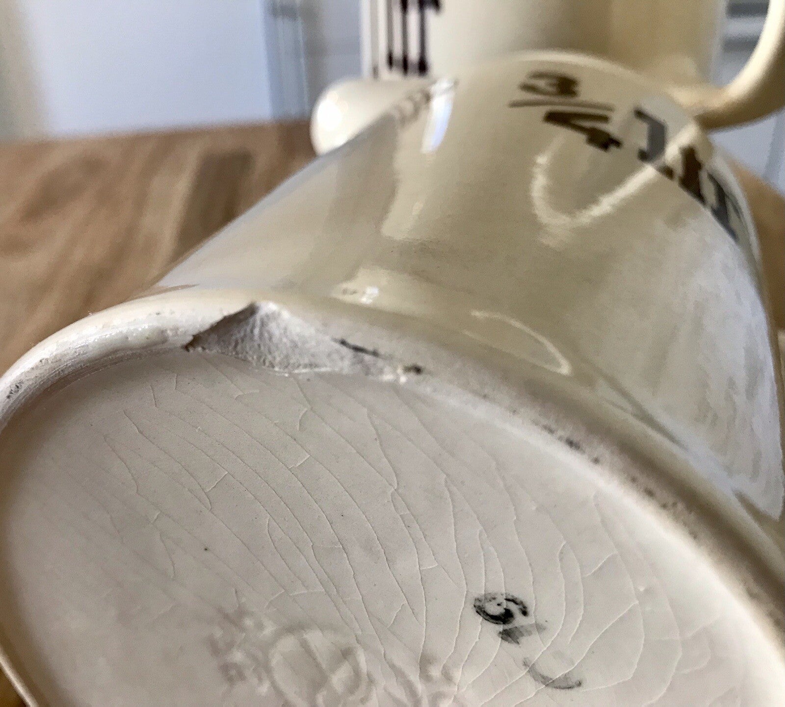Alt Vintage 3 Kanne Milchkanne Messkrüge DDR Keramik Landhaus creme 1l 3/4l 1/2l