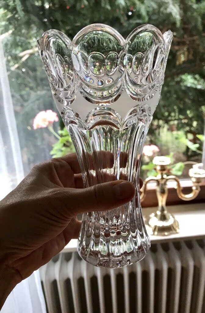 Edel alt Pokalvase Vase Kristallvase Bleikristall Glasvase