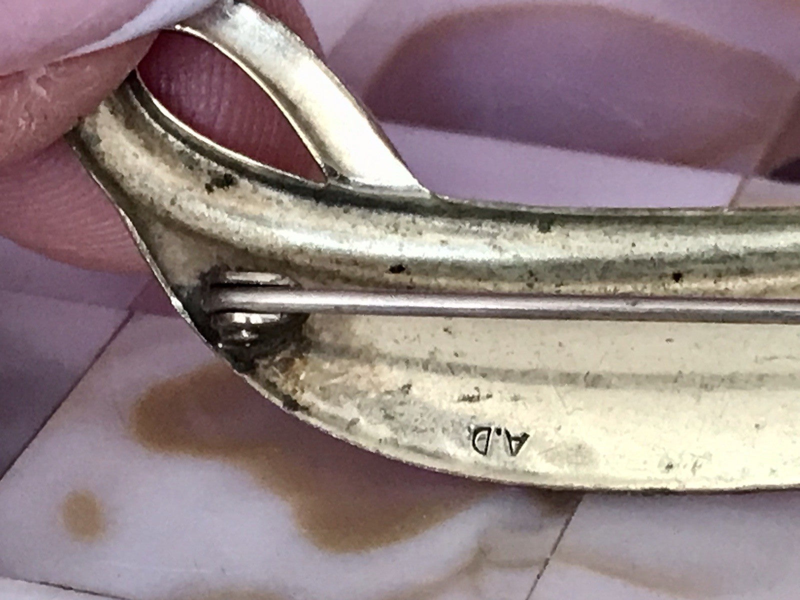 Antik? Vintage Edel Brosche Amerik. Doublè vergoldet Brosche Perle
