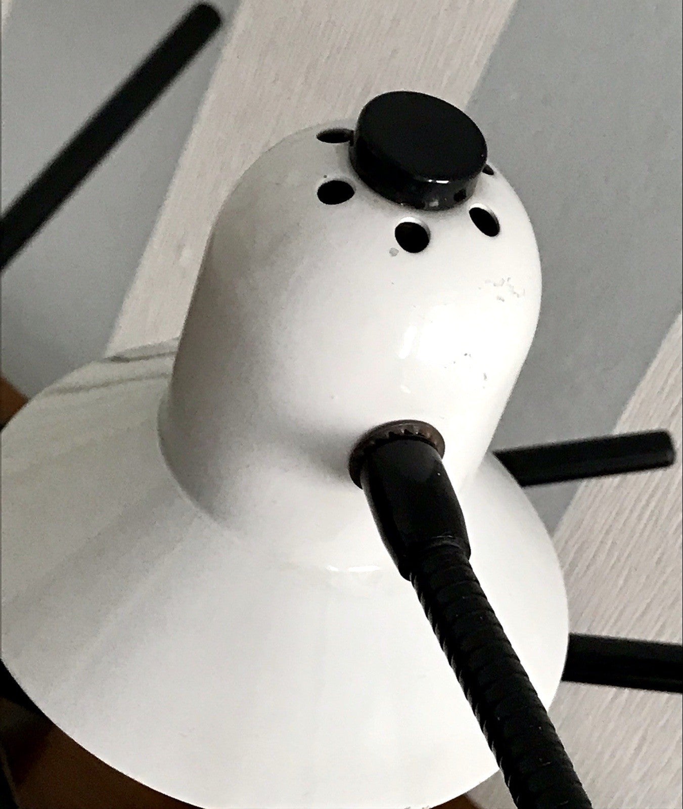 Vintage 70er Gelenkarm Tischleuchte Lampe Leuchte Stilplast Italy schwarz weiß