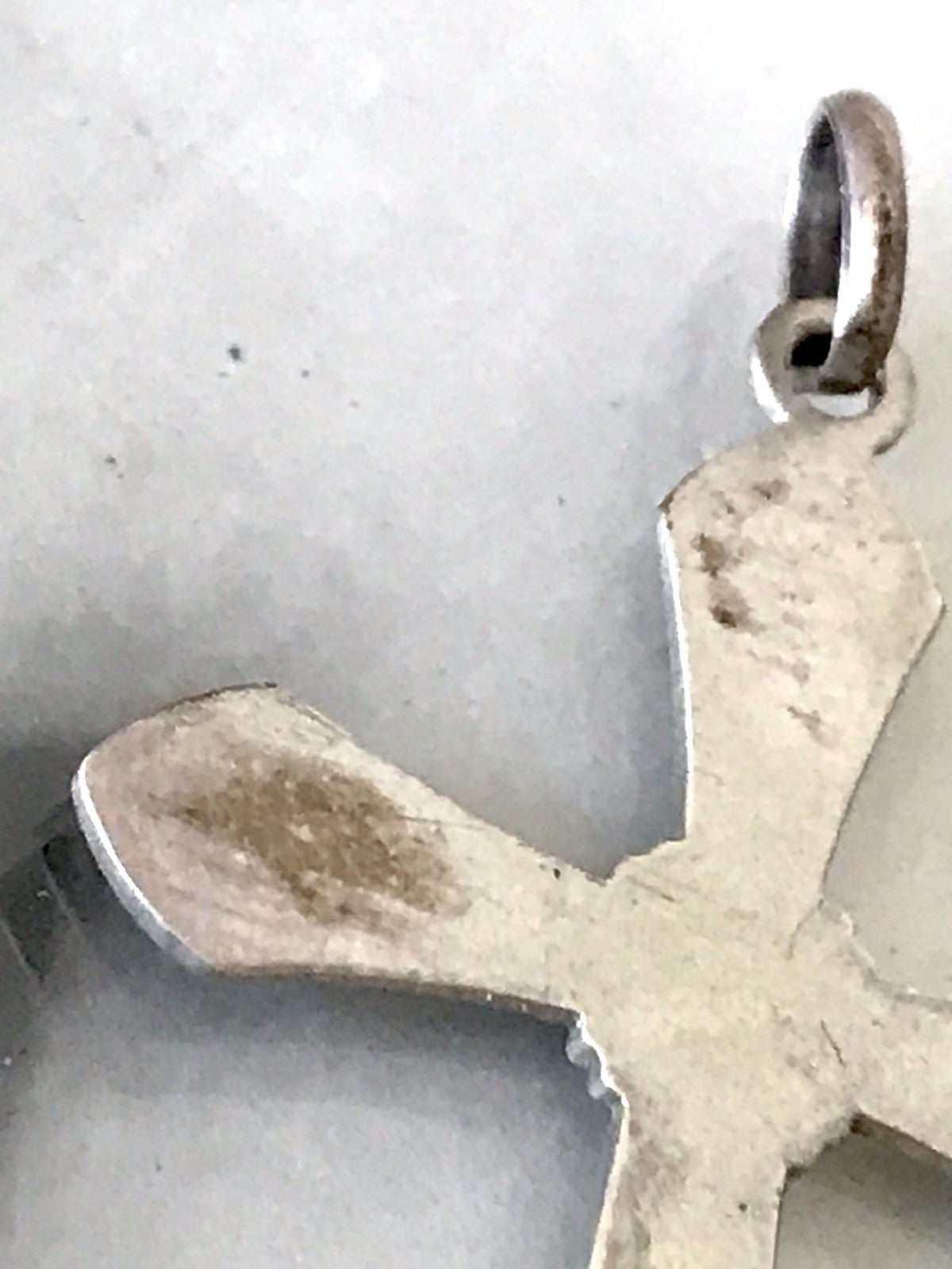 Antik alt schöne Form 835 Silber Kreuz Anhänger Kettenanhänger Relief