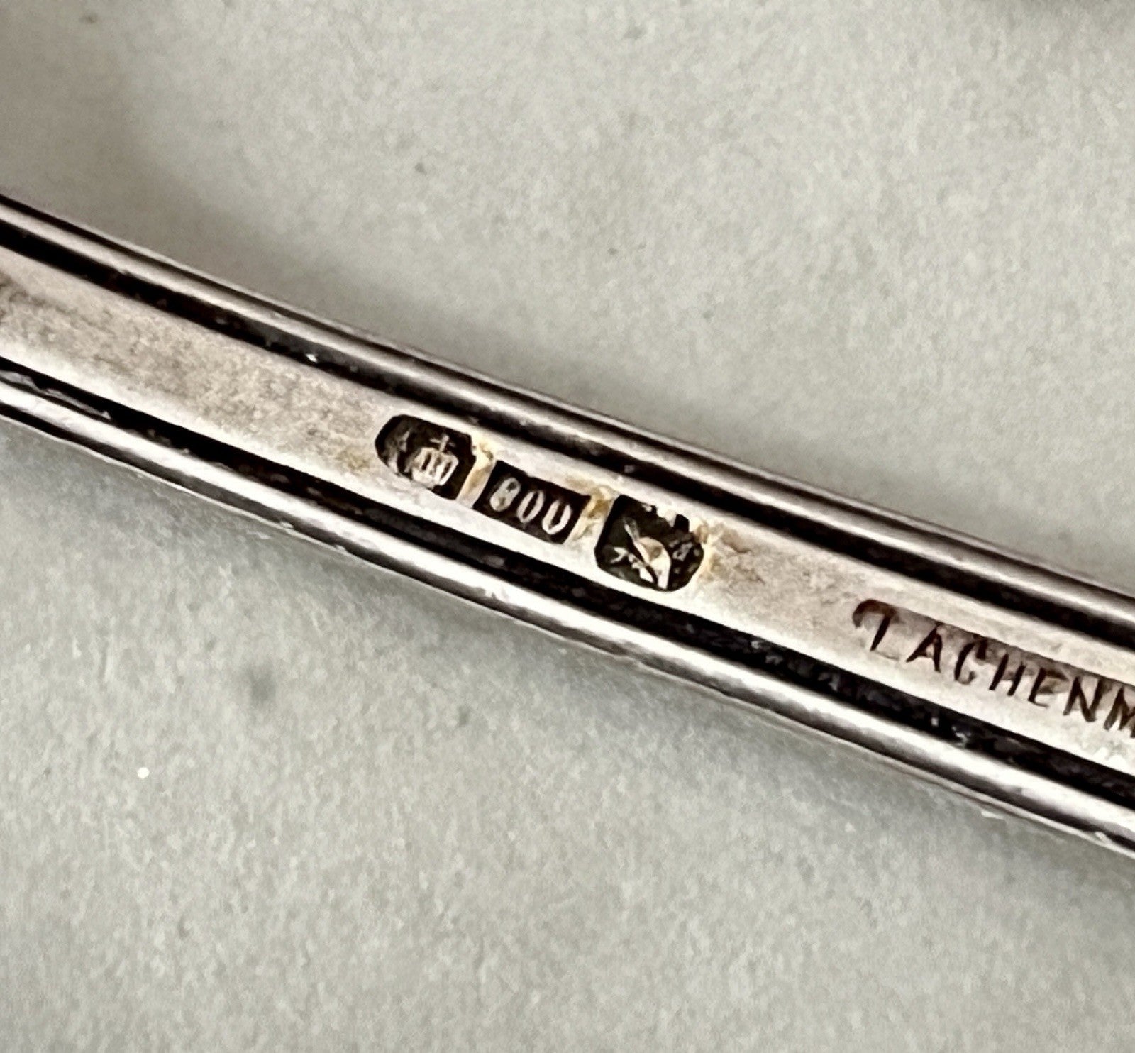 Antik deutsch 2 Fischmesser Besteck 800 Silber Fadenmuster