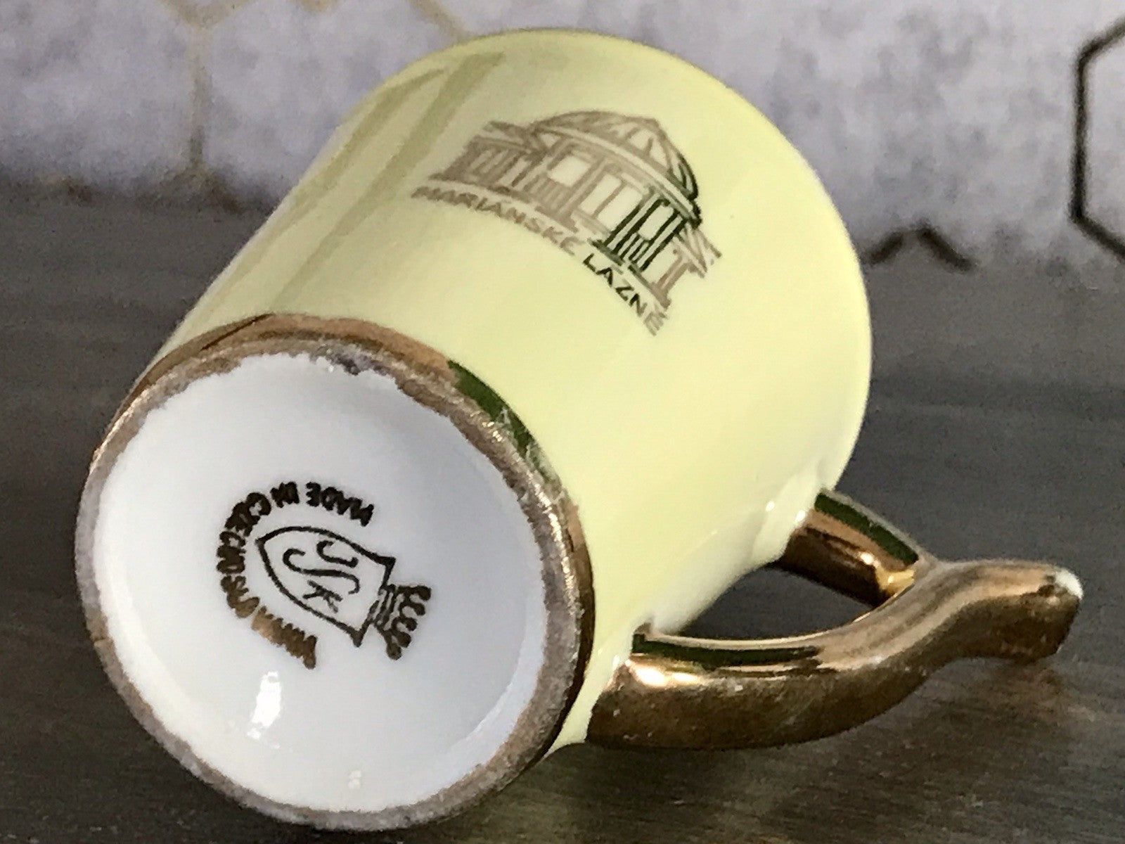 Antik Porzellan Andenken Becher Kurbecher Tasse Marianske Lazne