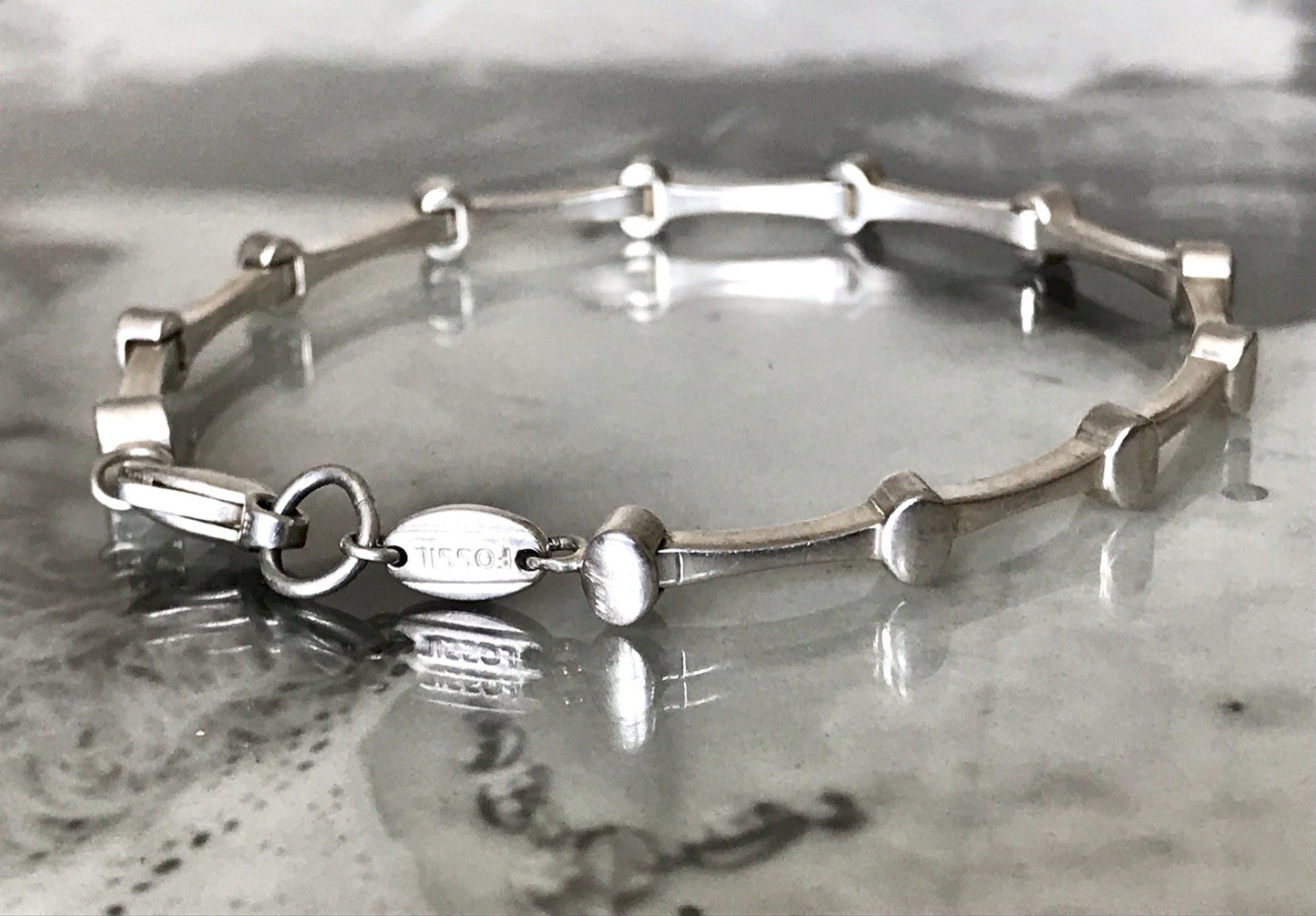 Unisex Herren Damen Armband Silber Schmuck Fossil massiv 925