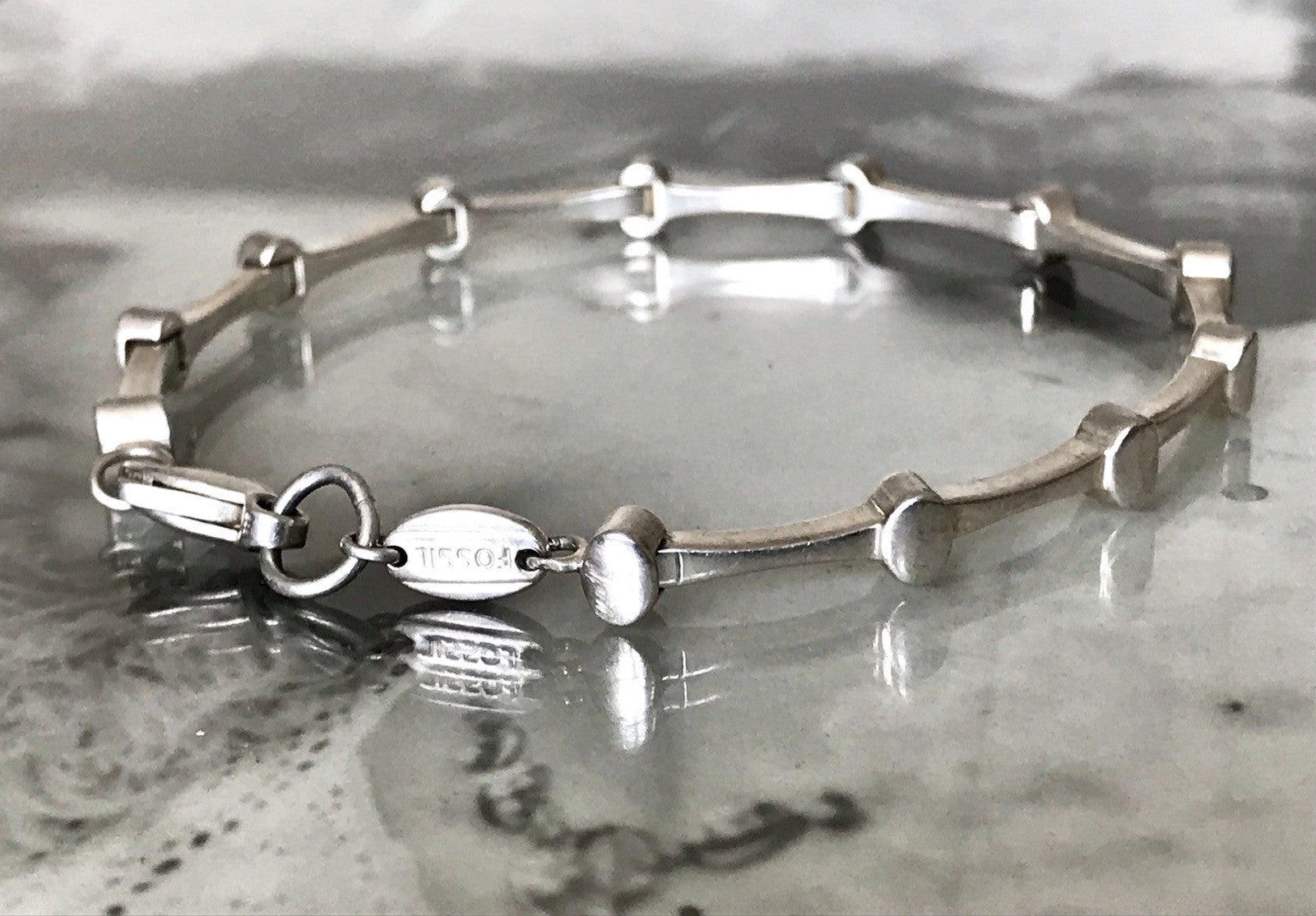 Unisex Herren Damen Armband Silber Schmuck Fossil massiv 925