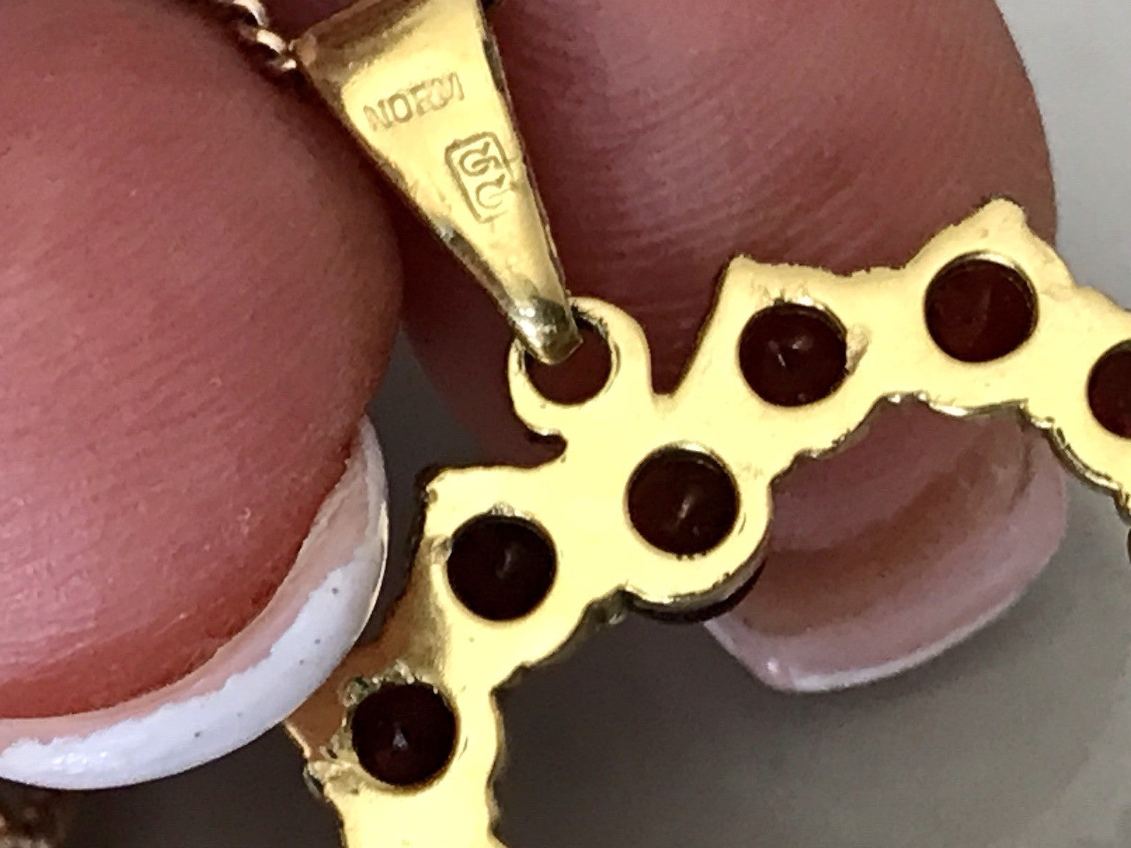 Antik Herz Anhänger 250er Gold Normgold Granate Granatschmuck Kettenanhänger