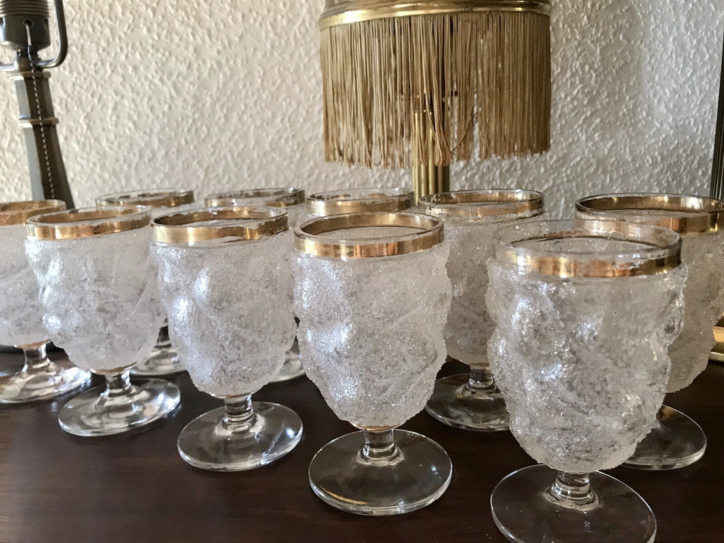 Antik 1 (von 10) Fußbecher Kelch Becher Weinglas Pokalglas Kristallglas? ~1870