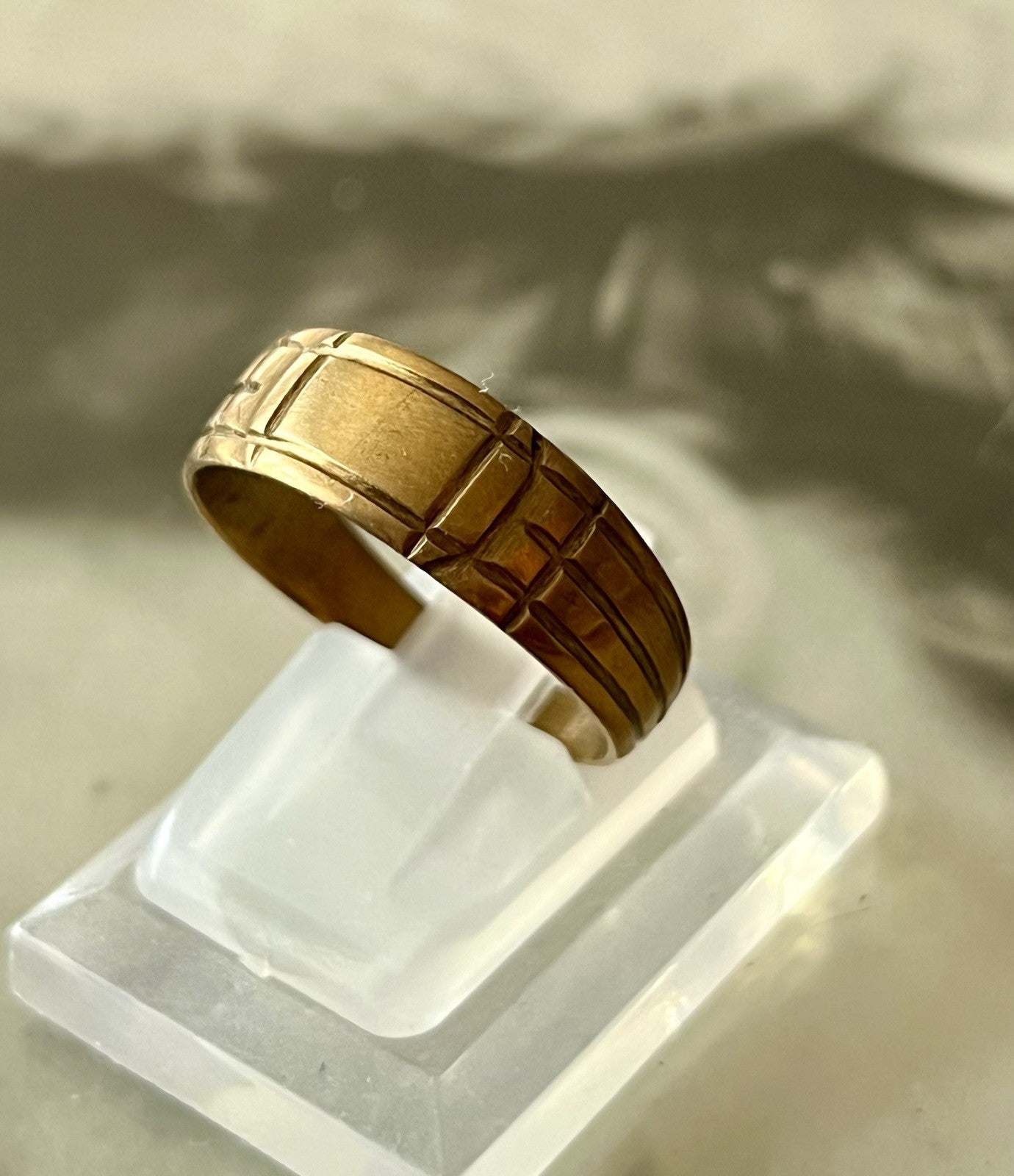 Antik? Vintage Art Déco Herren RING Siegelring Messing?  ~Gr.65/66