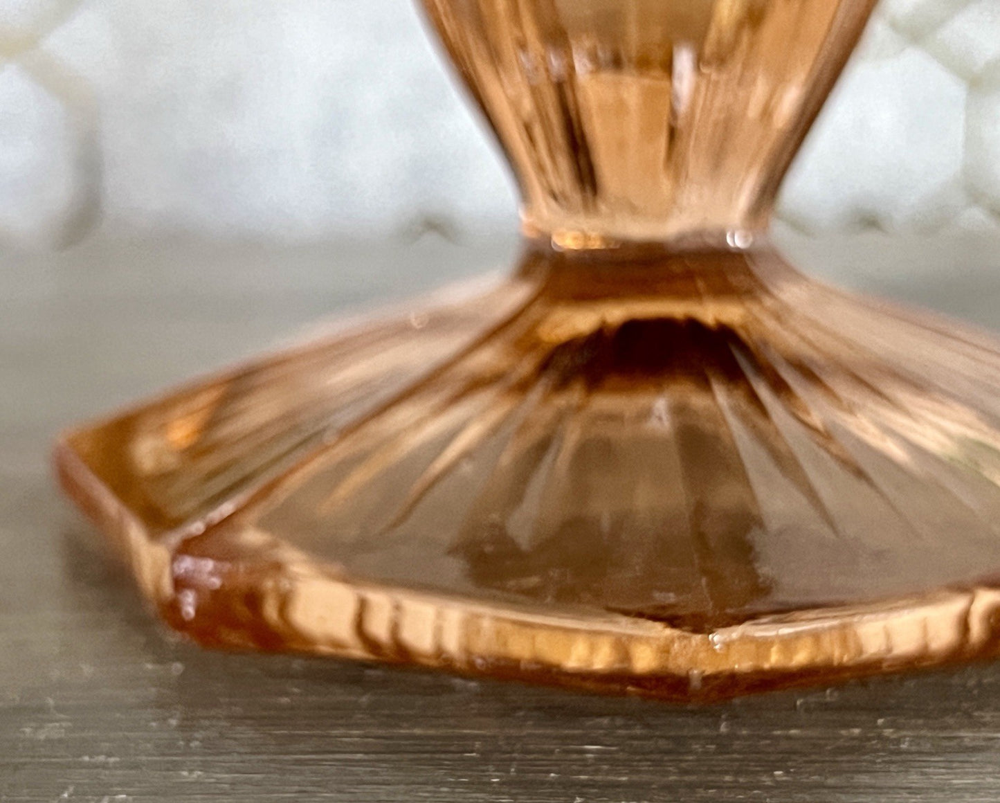 Antik Art Déco 1 GROẞ Vase Glasvase Pressglas Rosalin rosa  Glas
