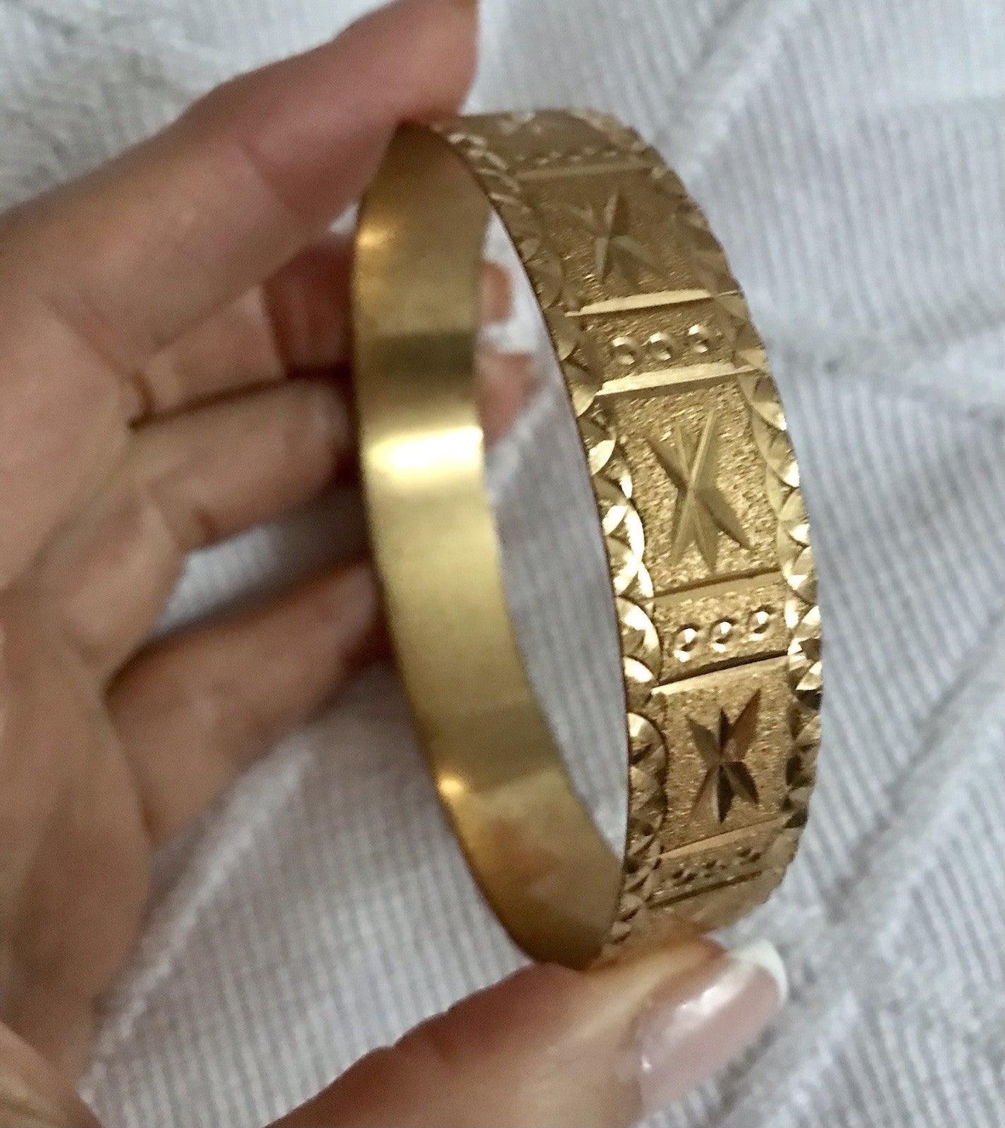 Vintage Art Déco Optik Armband Armreif Armspange vergoldet gold edel