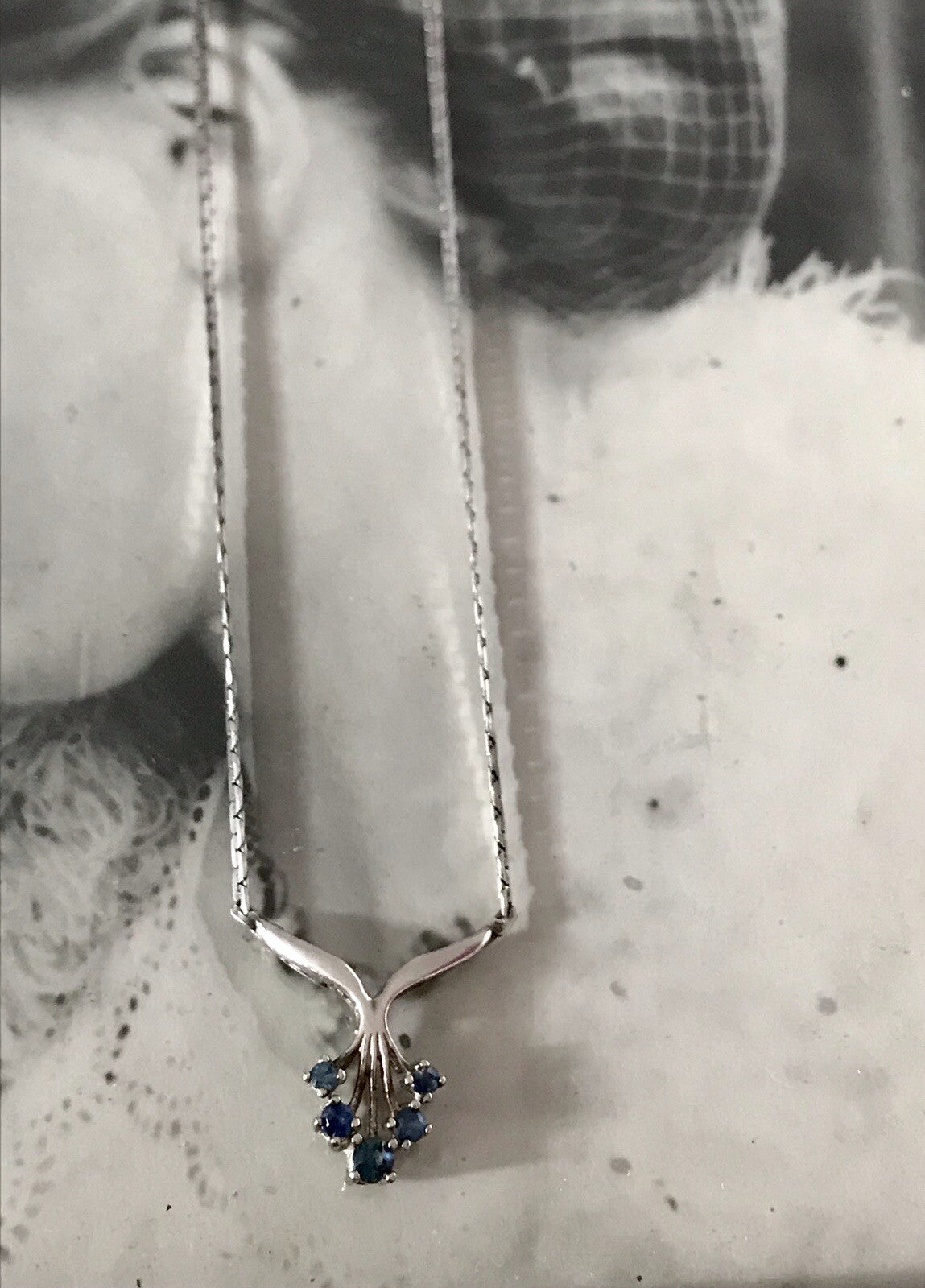 Antik Edel Jugendstil 925 Silber Collier Halskette Saphire? SCHÖN