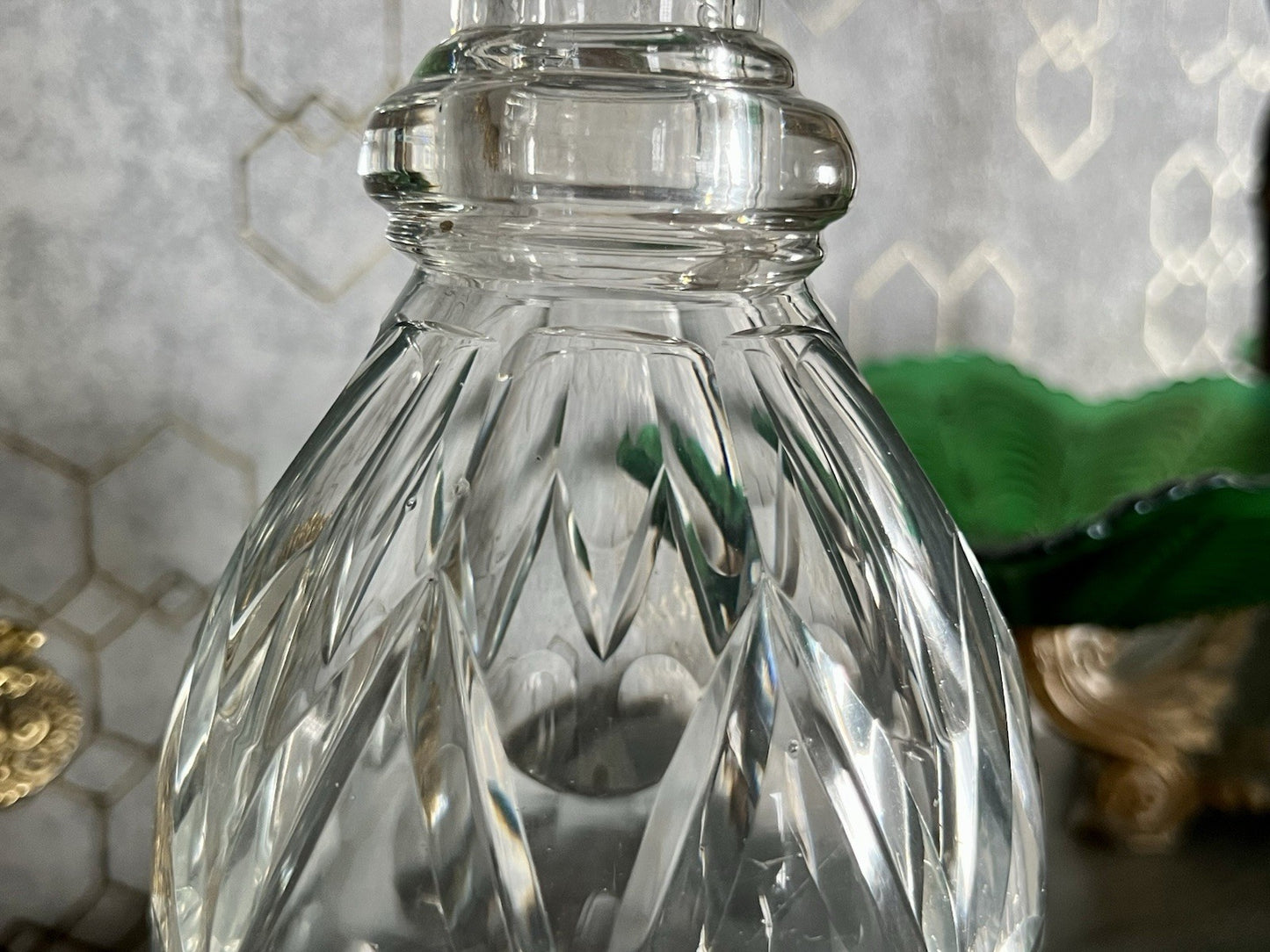 Antik Biedermeier ? groß Karaffe Weinkaraffe Dekanter Glas viktorianisch