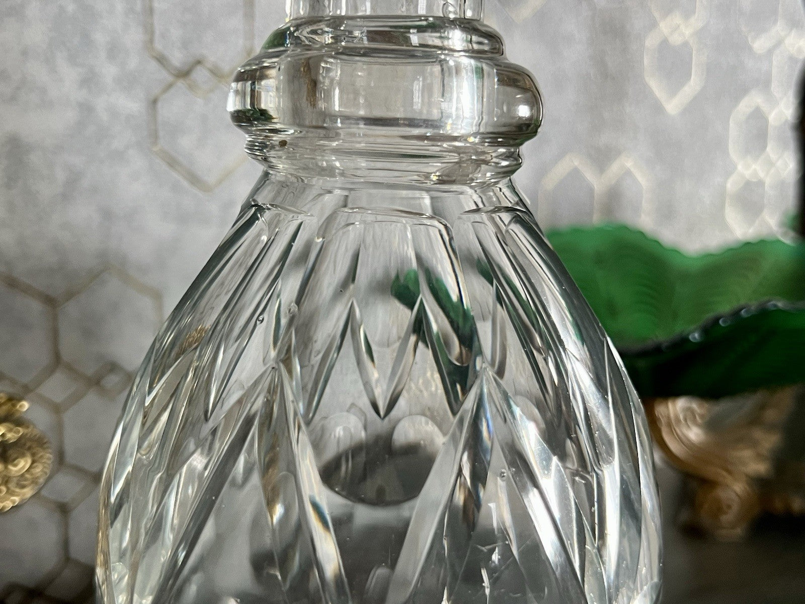 Antik Biedermeier ? groß Karaffe Weinkaraffe Dekanter Glas viktorianisch