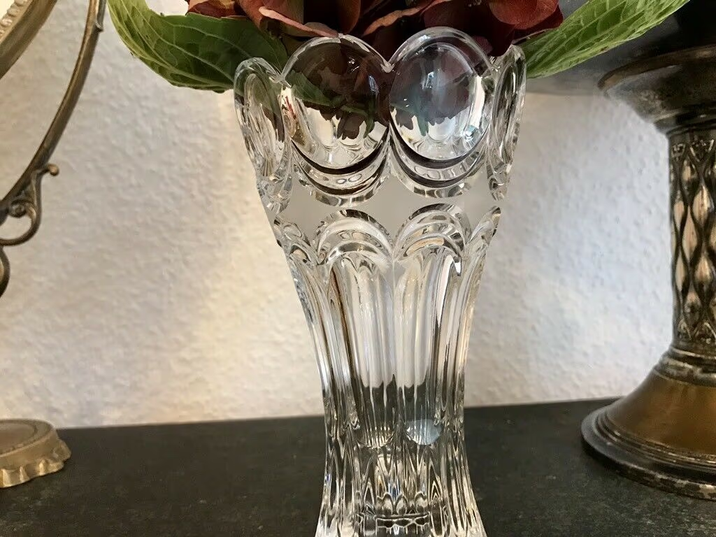 Edel alt Pokalvase Vase Kristallvase Bleikristall Glasvase