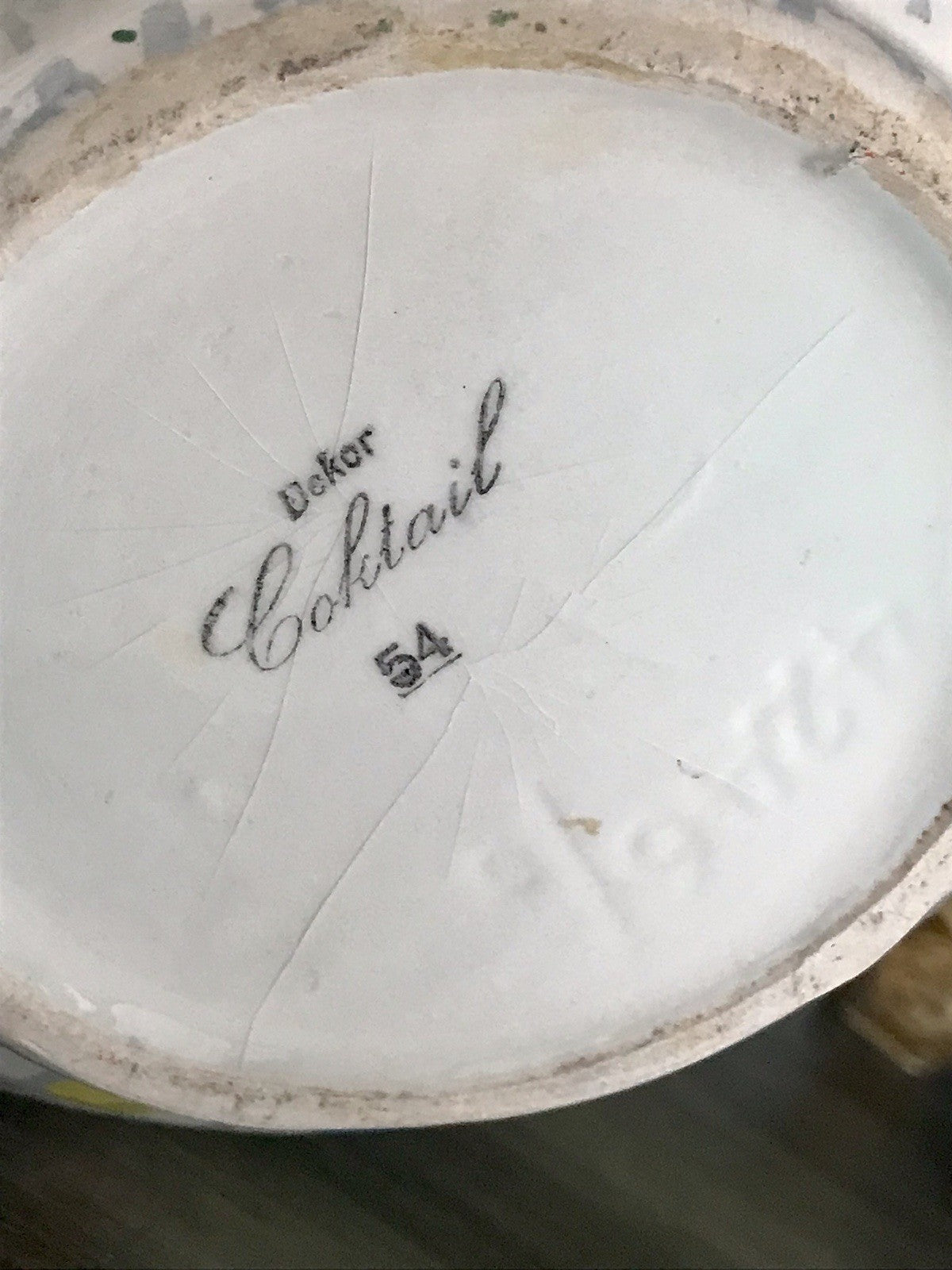 Antik alt Keramik Kanne Krug Schramberg? Dekor Coktail