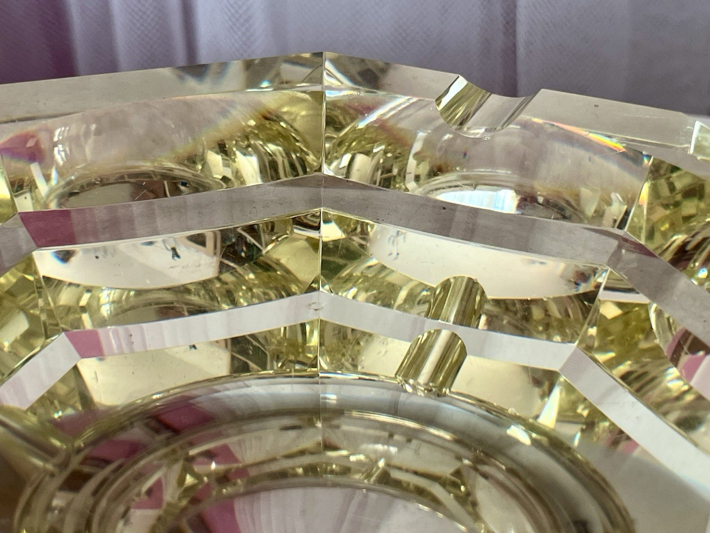 Antik? 3020g! Vintage Murano ? Aschenbecher Ascher Citrin gelb Kristallglas