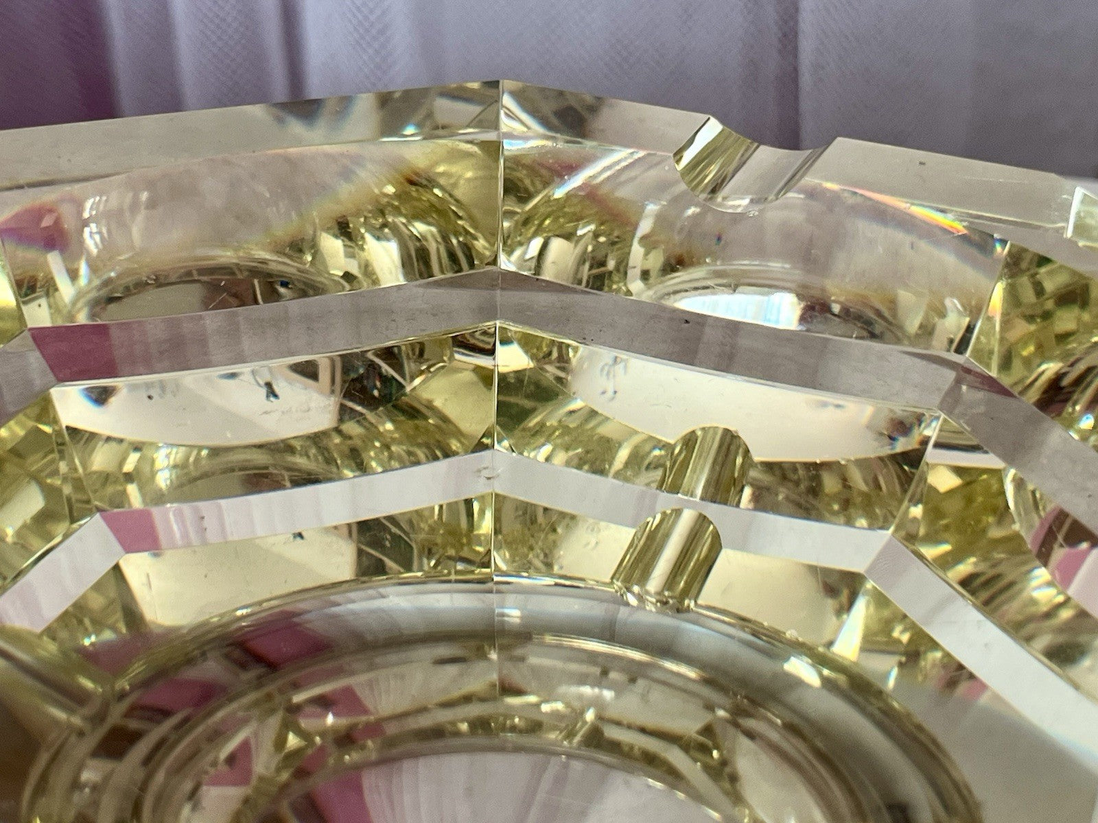 Antik? 3020g! Vintage Murano ? Aschenbecher Ascher Citrin gelb Kristallglas