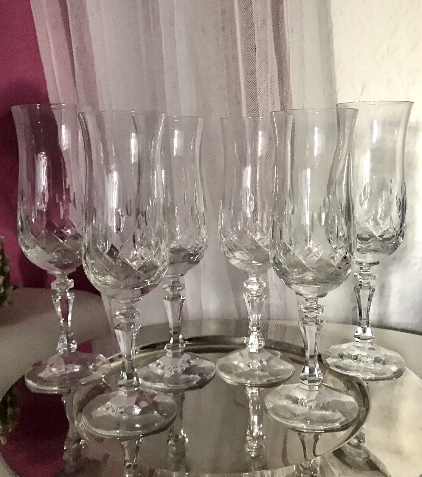 Vintage 6 EDEL Zwiesel Champagner Sektflöten Sektgläser Glas Kristallglas