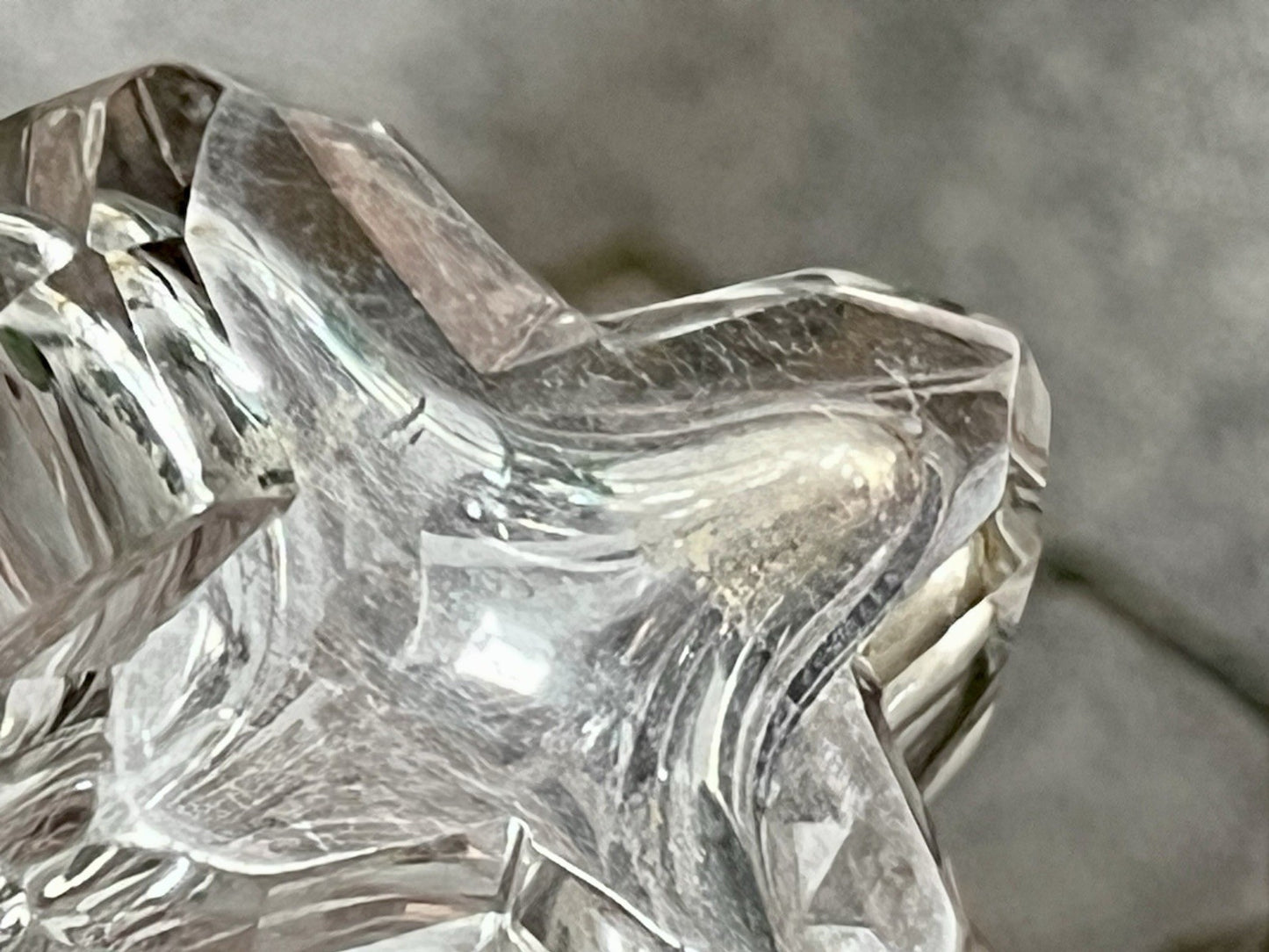 Antik 1x Flakon Parfüm kleine Glaskaraffe Schnitt Bleikristall Schliff