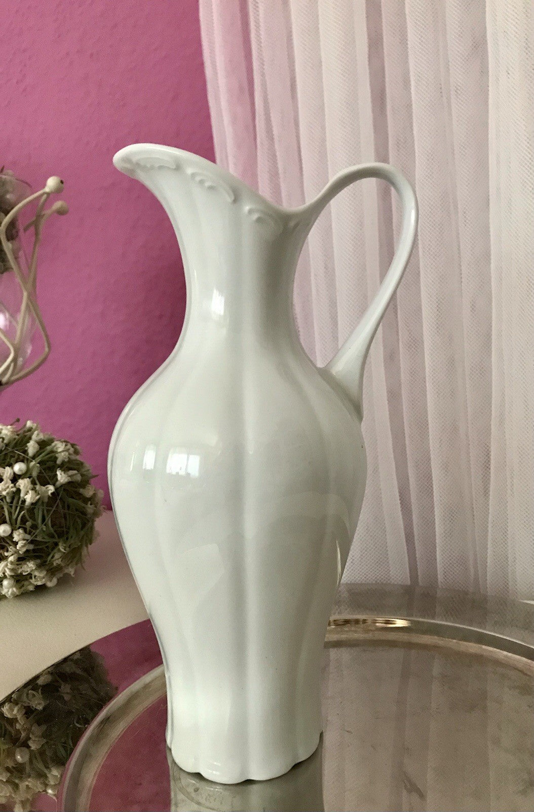 Vintage 60er Porzellan Vase KPM Bavaria weiß