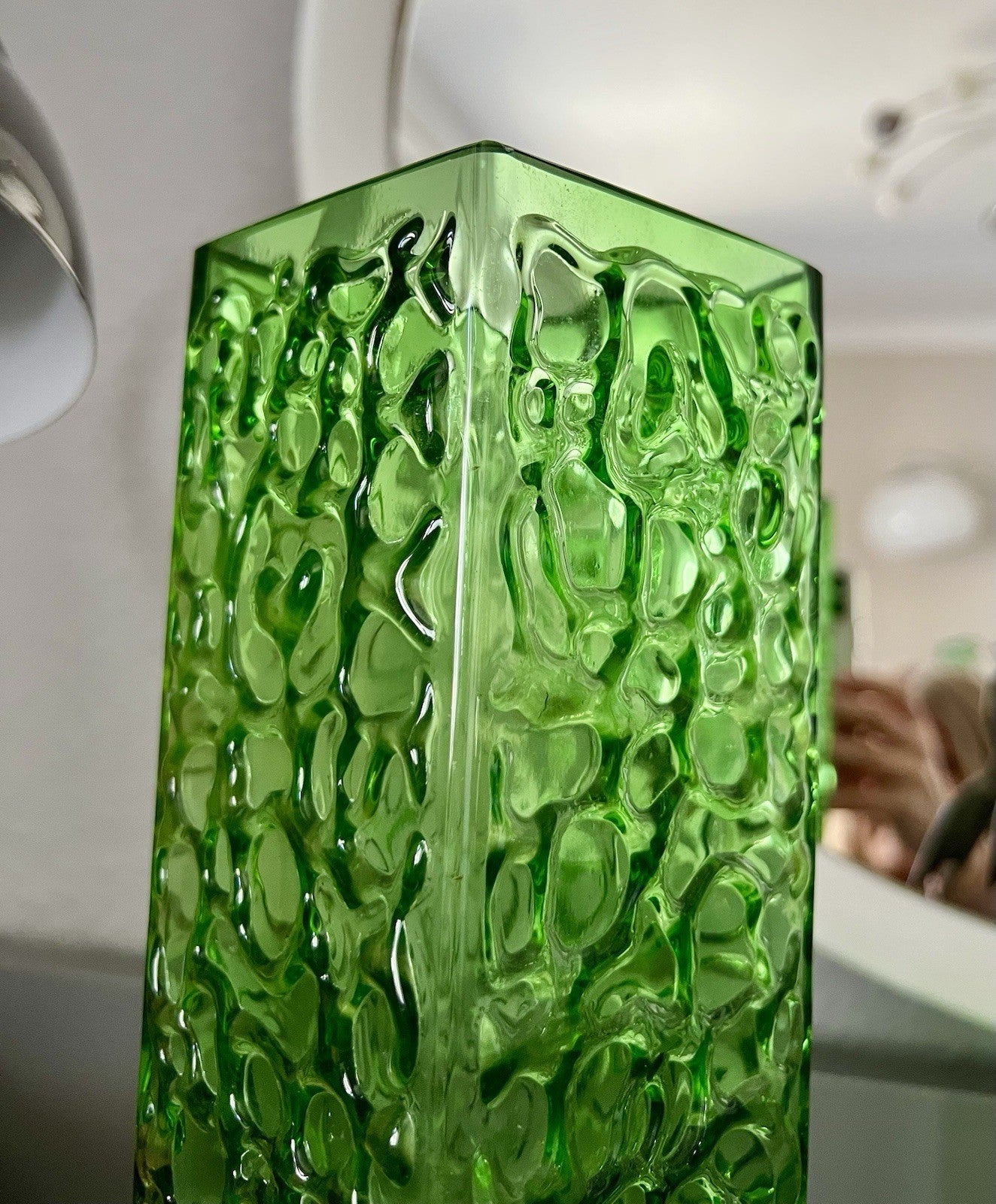 Vintage 60er 70er Design Glasvase Glas GRÜN Vase Bubble Pop Bengt Orup