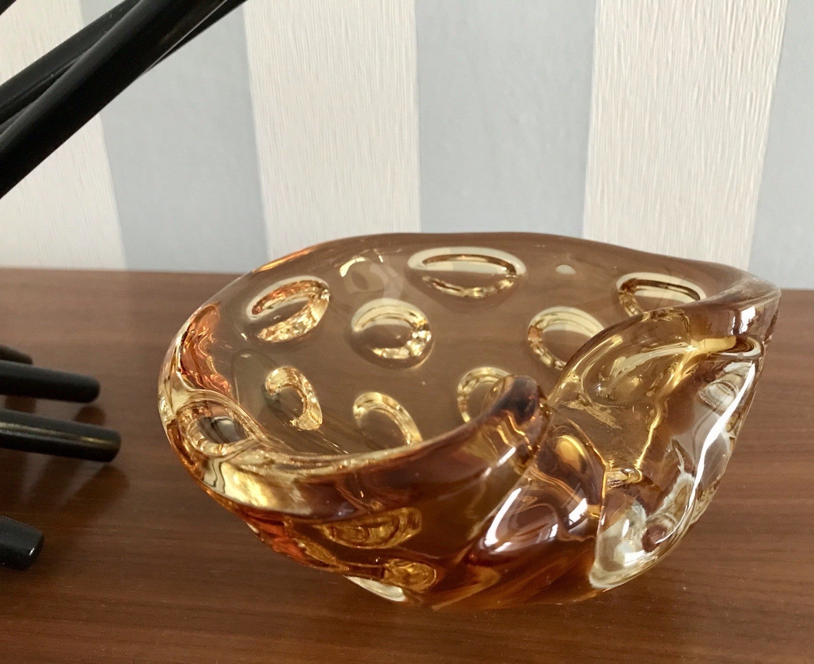 Murano 60er 70er Jahre Nieren Aschenbecher Schale Glas gelb Dubben So Schön!