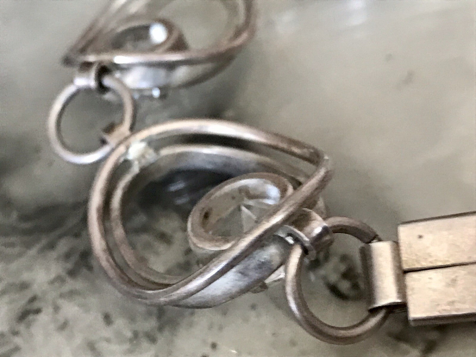 Alt Vintage 60er Armband 835 Silber  farblose Steine wunderschön!