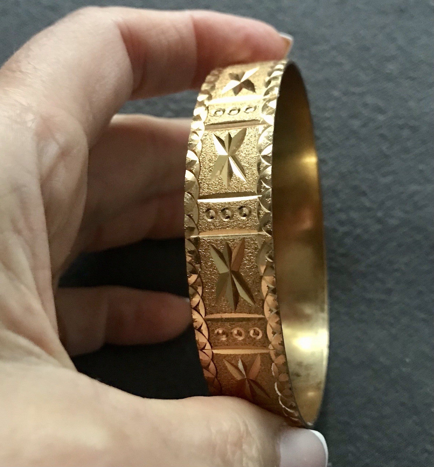 Vintage Art Déco Optik Armband Armreif Armspange vergoldet gold edel