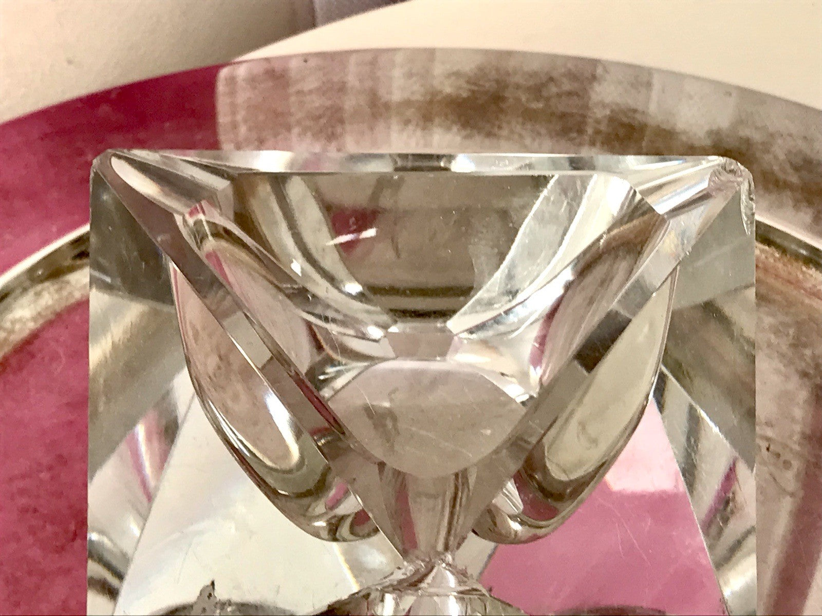 Art Déco Aschenbecher Designer  Ascher farblos Kristallglas EDEL Franz Burkert?