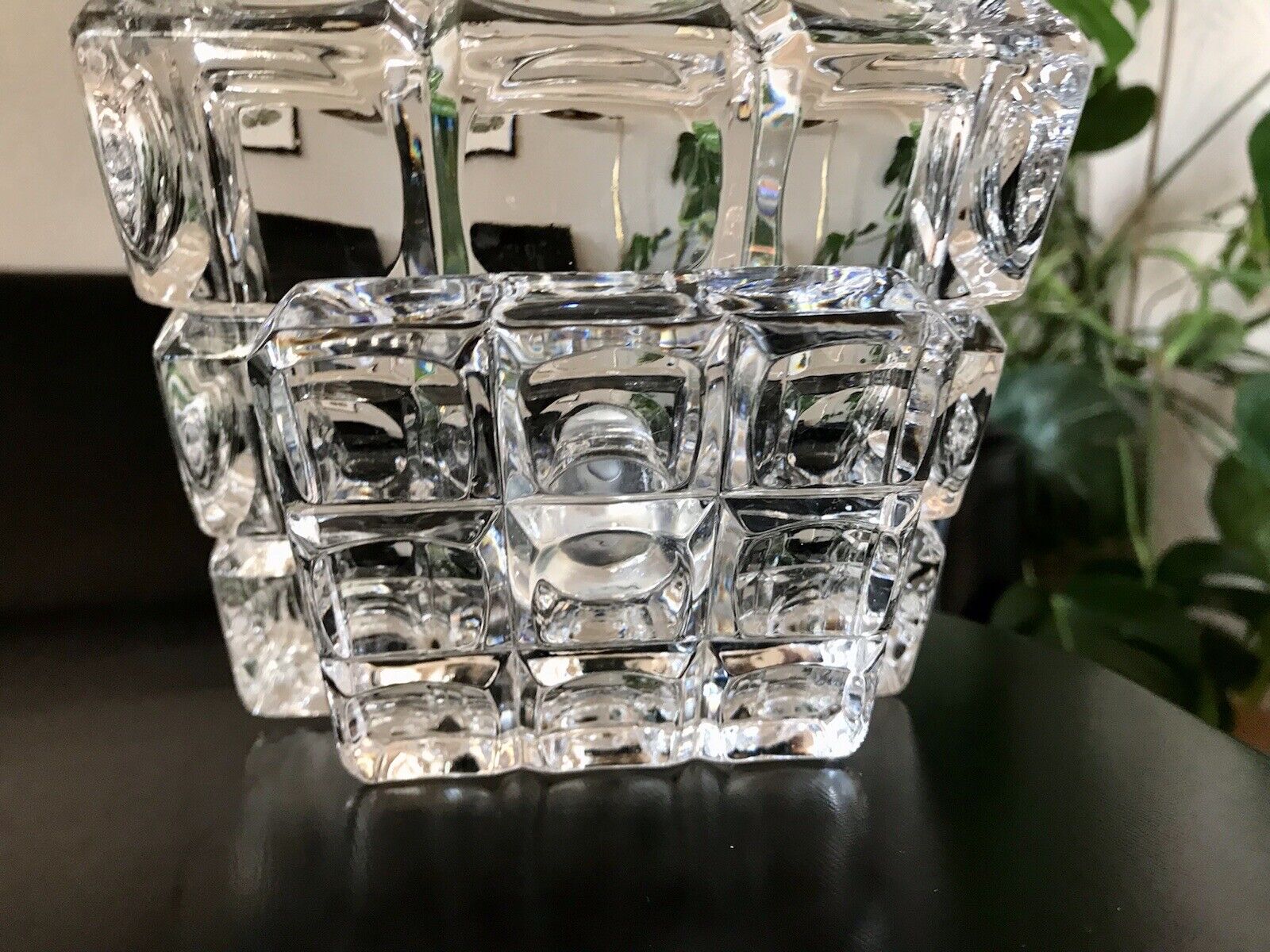 Alt Vintage 60er Bleikristall Schale Glasschale Kristallglas m. Fuß Glas Schwer