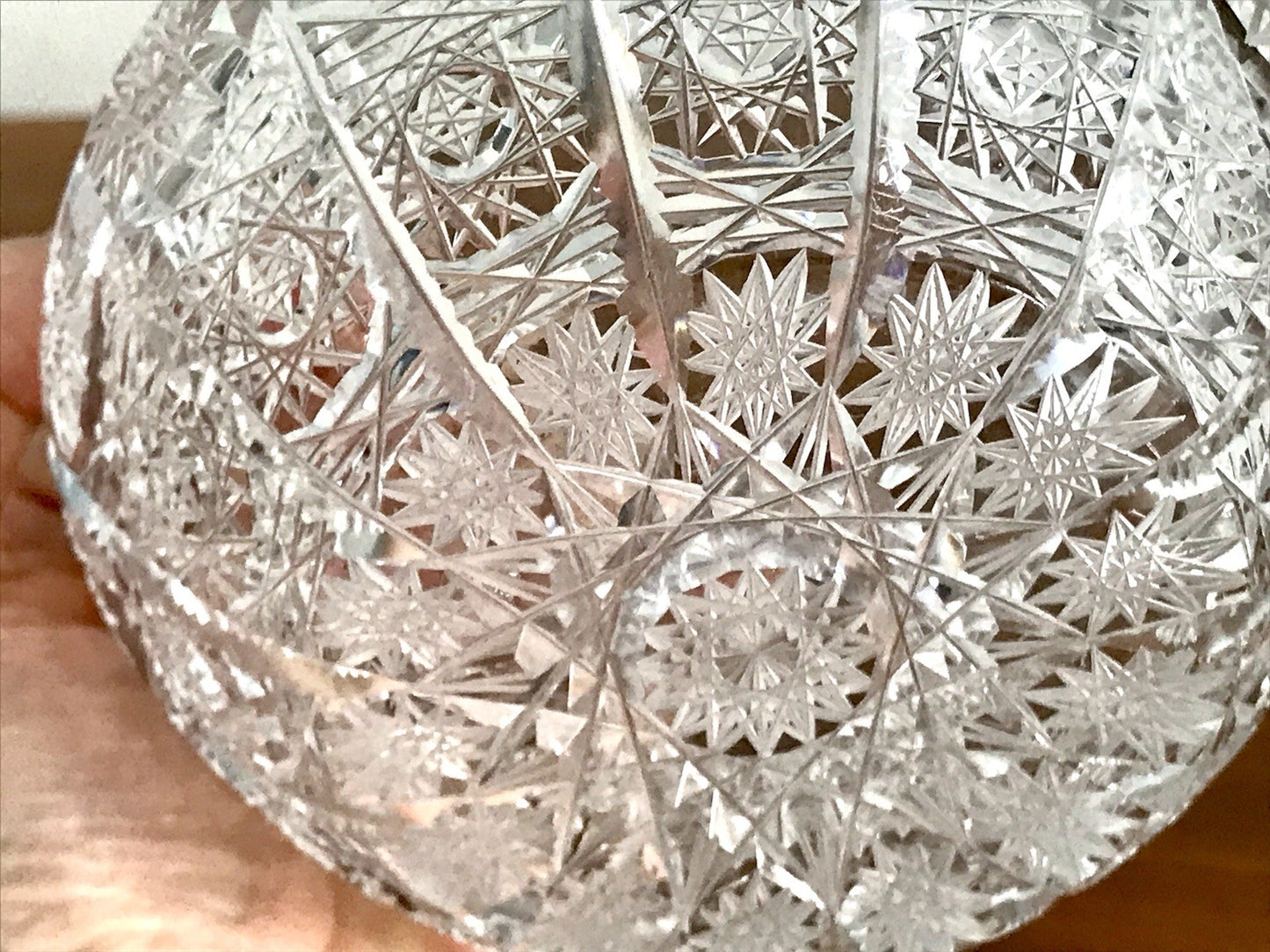 Vintage EDEL Glasdose Schale m. Deckel Bonboniere Kristallglas Schliff